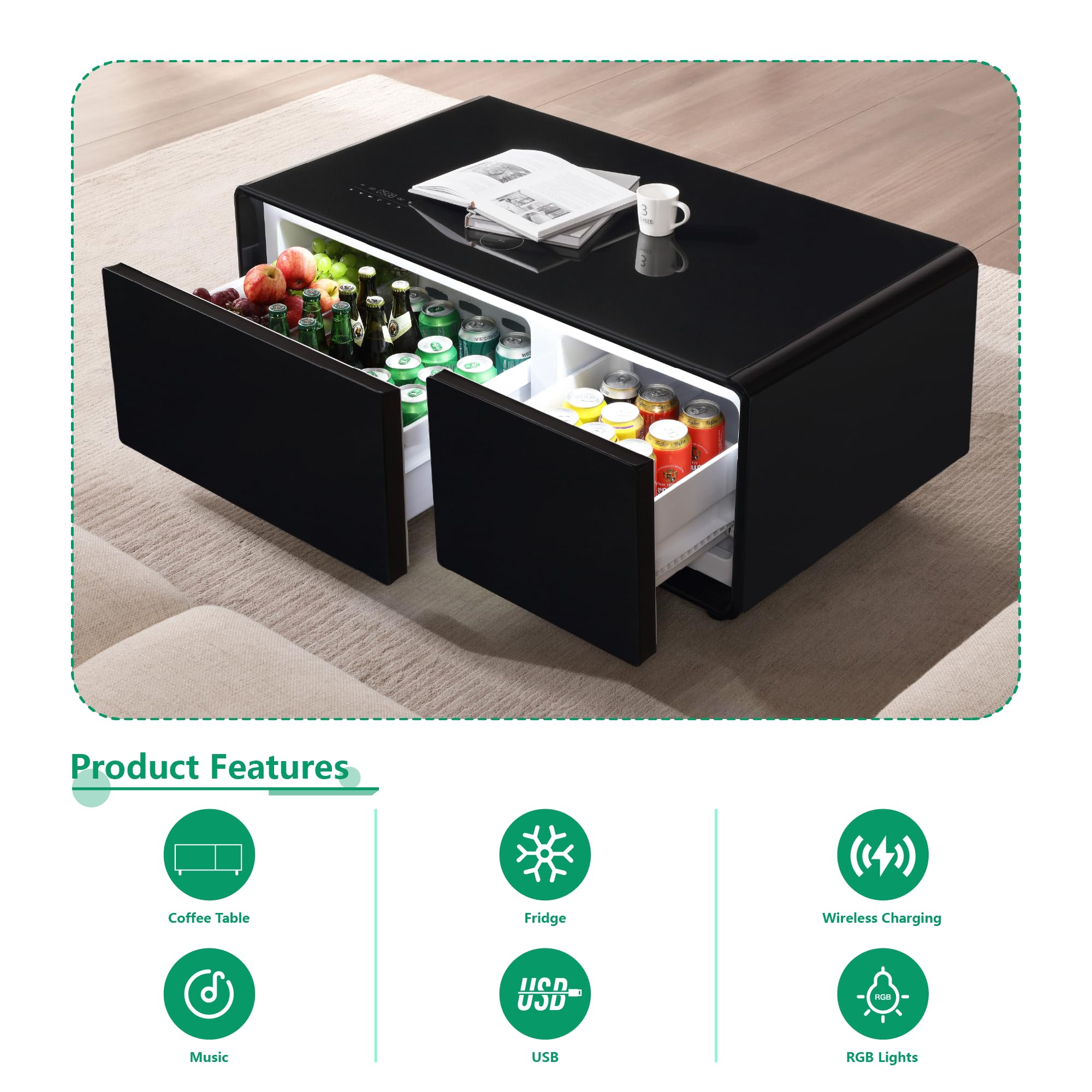 Amazon.com: Merax Modern Smart Coffee Table with Built-in Fridge Amazon.com: Merax Modern Smart Coffee Table with Built-in Fridge
