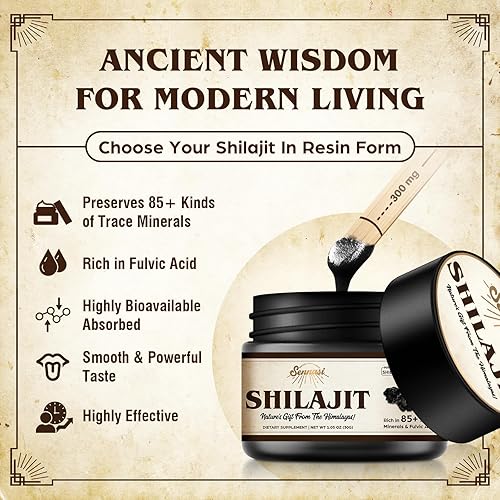 Miniatura 5 de Shilajit - Resina Shilajit orgánica pura del Himalaya, 600 mg de máxima potencia, resina Shilajit orgánica natural con más de 85 minerales traza y