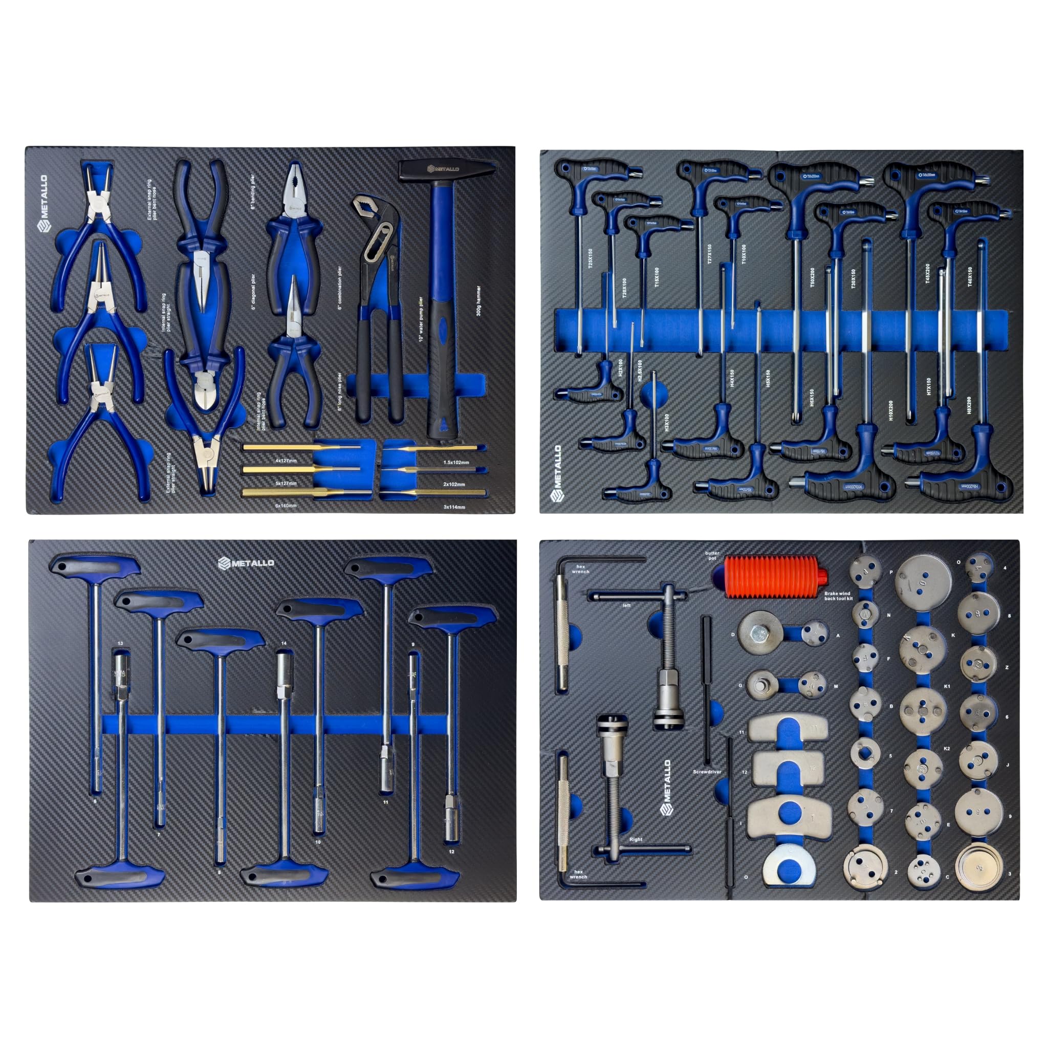 Metallo Blue 8/8 - Carro de herramientas con 8 cajones y herramientas