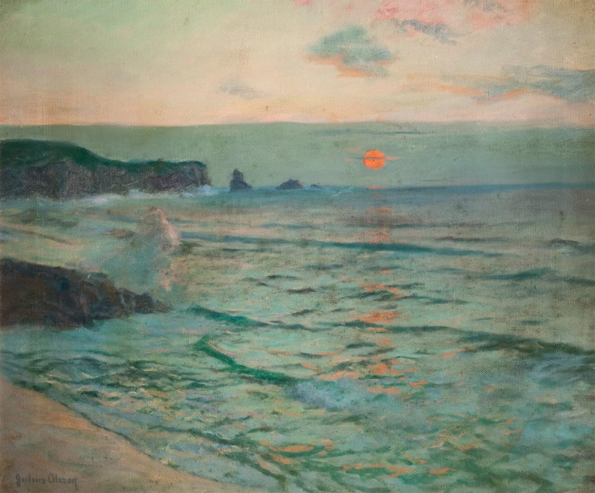 Artxlxxbn No Frame Famous Art Print Poster Vintage Wall Art Incoming Tide By Albert Julius Olsson Canvas Art Poster For Home Decor 60X90cm