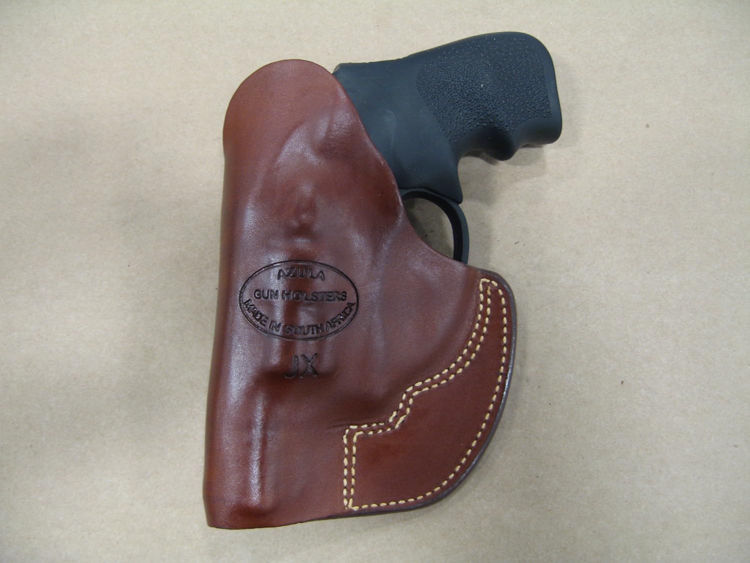 Azula IWB Leather in The Waistband Concealed Carry Holster for Ruger LCR, LCRx 2" Revolver TAN RH