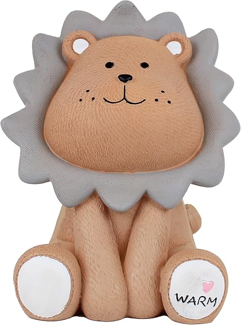 JJ PRIME  Lion Piggy Bank for Kids | Saving Money Box for Kids | Money Saving Box | Piggy Banks for Kids | Money Jar for Coins or Notes - Cute Lion Decoration (Brown)