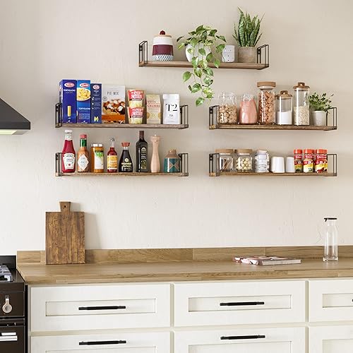 Miniatura 4 de Wallniture Avila - Estantes flotantes de 24 pulgadas para pared, organización de cocina y estantes de oficina, estantería para decoración de sala de