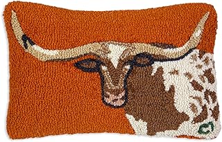 Chandler 4 Corners Artist-Designed Longhorn Hand-Hooked Wool Decorative ...