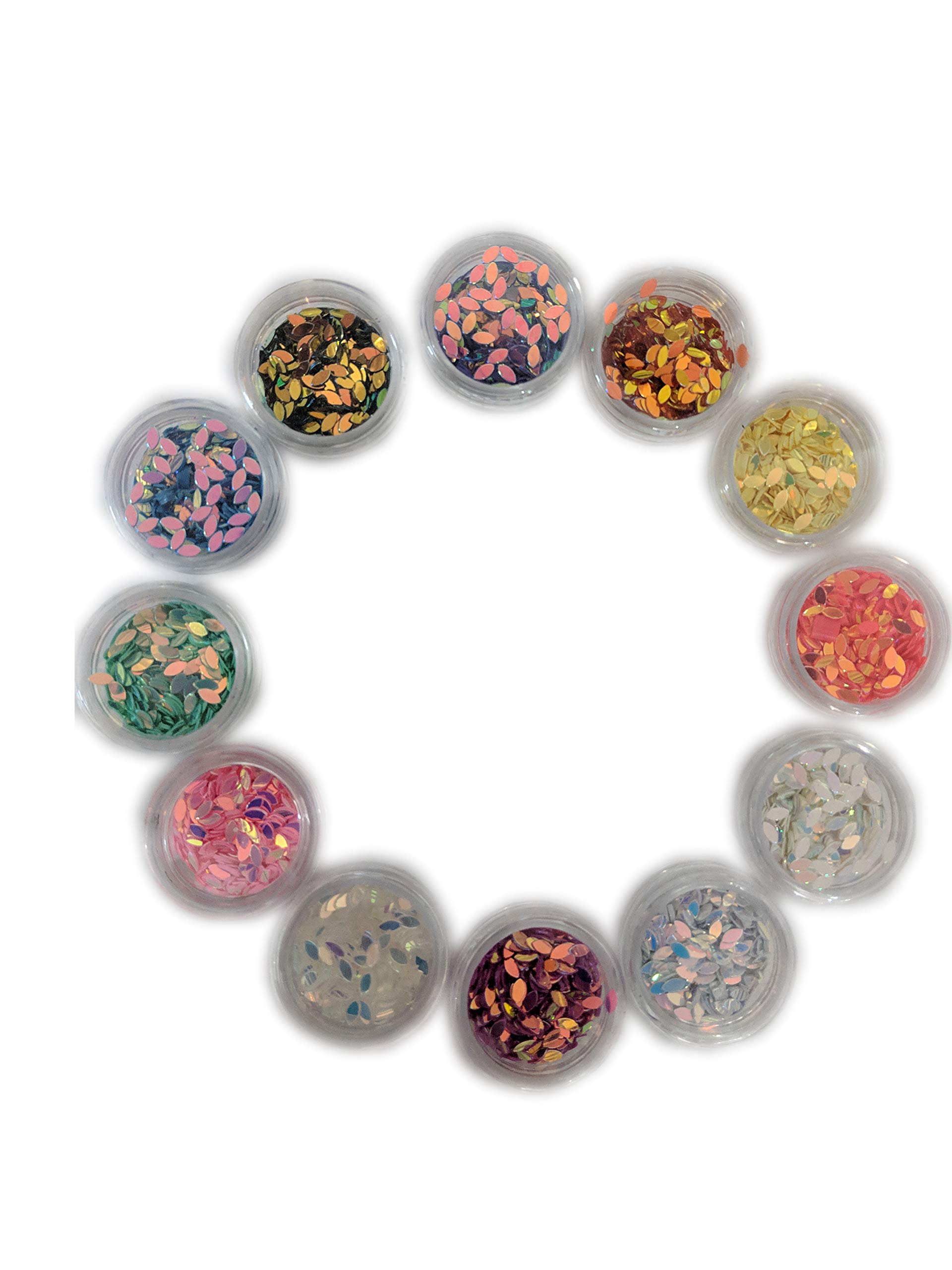 Ritzprime 12 Box Nail Art Colorful Glitter Makeup Cosmetic Ultra-Thin Tips Iridescent Mixed Shimmer Pattern Flakes for Face Lip Eye Body Hair Makeup Nail Art Decoration-image-7