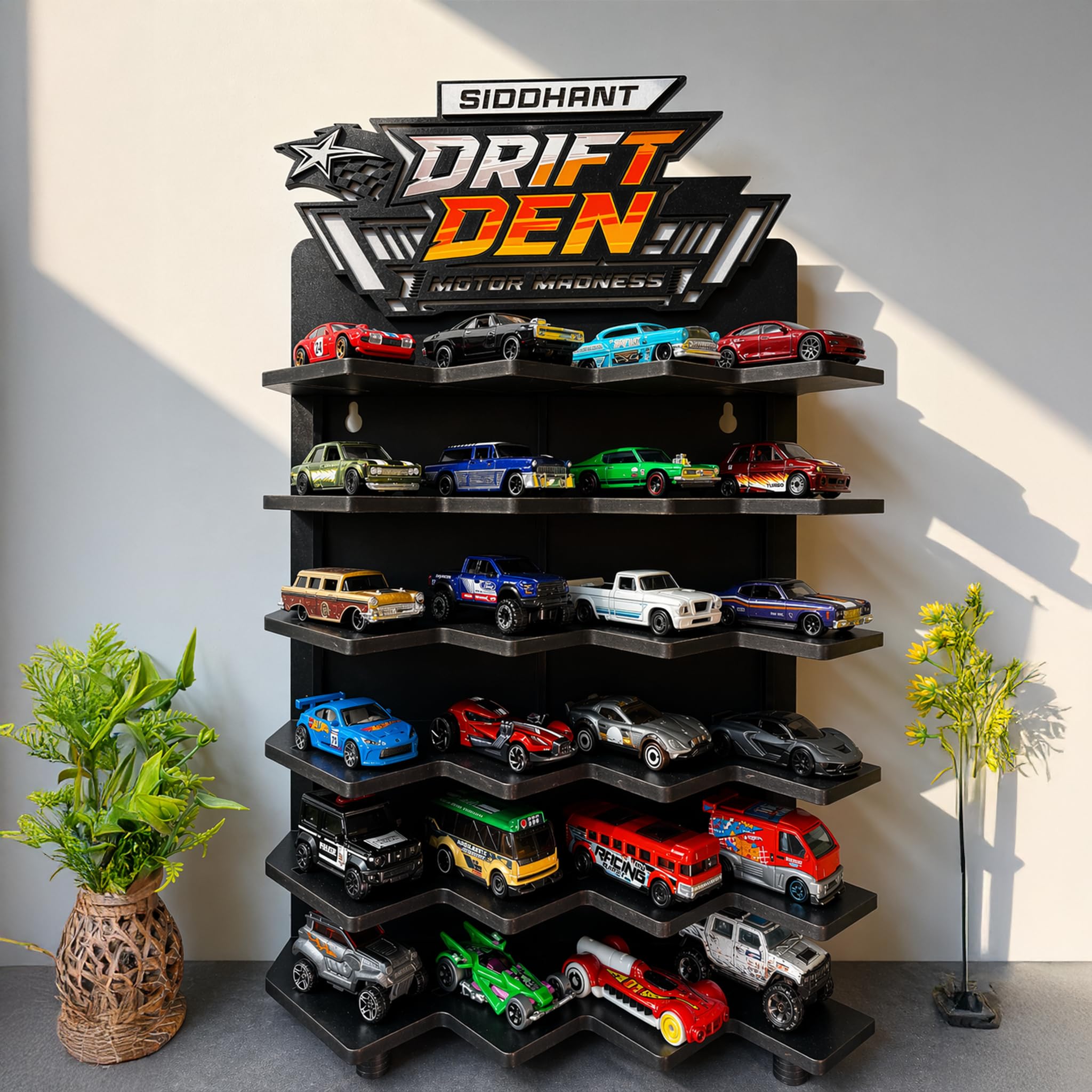 Custom 24 Slot Diecast Car Display Garage Rack for 1:64 Scale Cars - Image 1