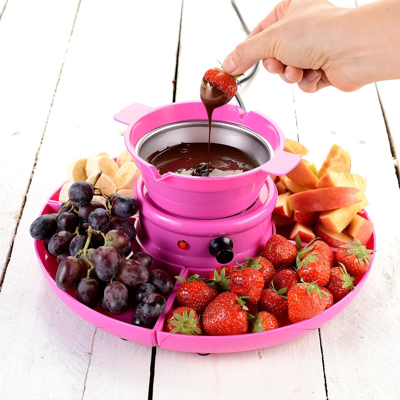 Rosenstein & Söhne Macchine per zucchero filato - set fontana cioccolato: macchina per orsetti gommosi e maker di cioccolatini, incluso set di stampi in ghisa, 25 Watt (macchina per caramelle gommose)