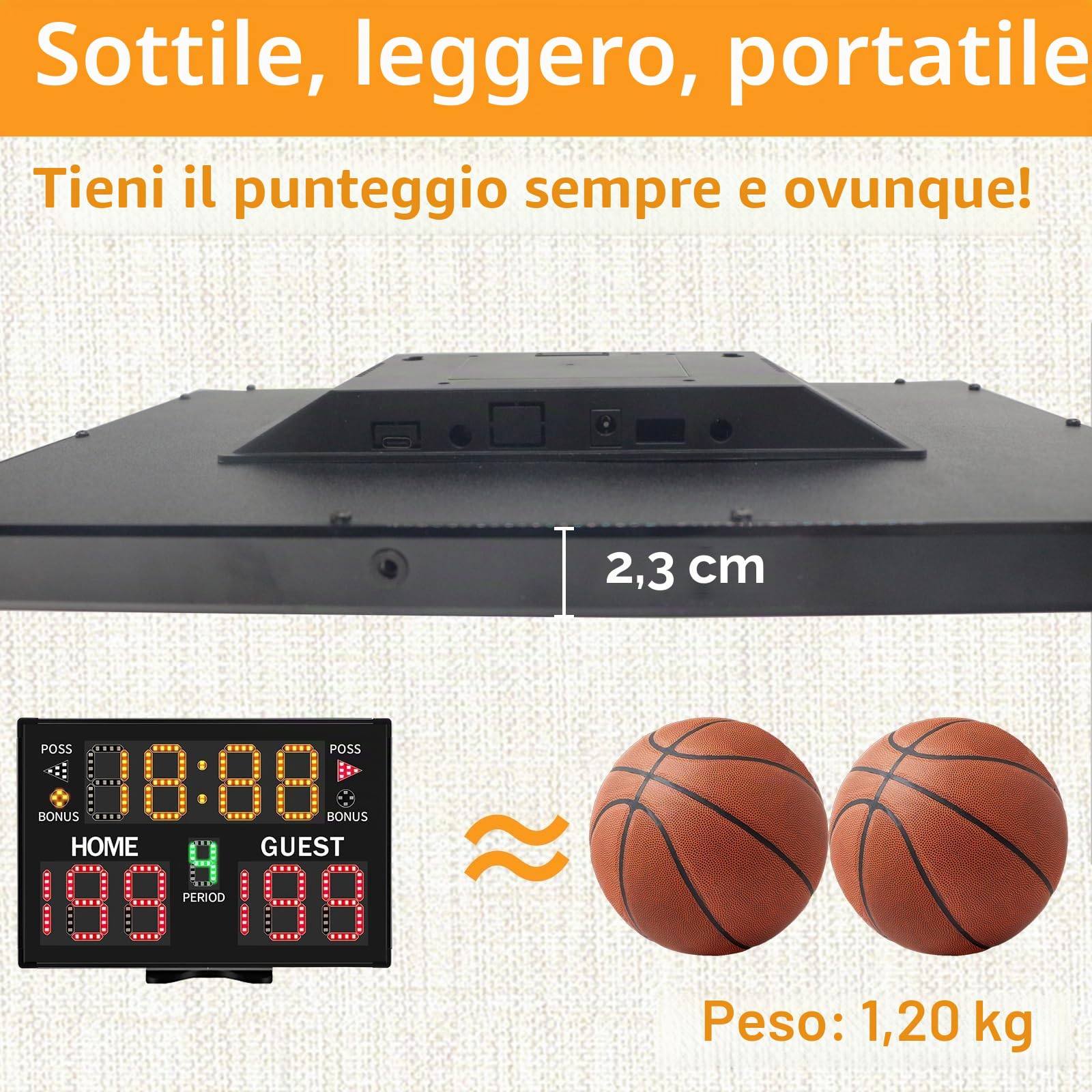 YZ Tabellone segnapunti elettronico a batteria con cicalino, tabellone segnapunti digitale da tavolo portatile con telecomando, da parete professionale punteggio score keeper per multisport indoor
