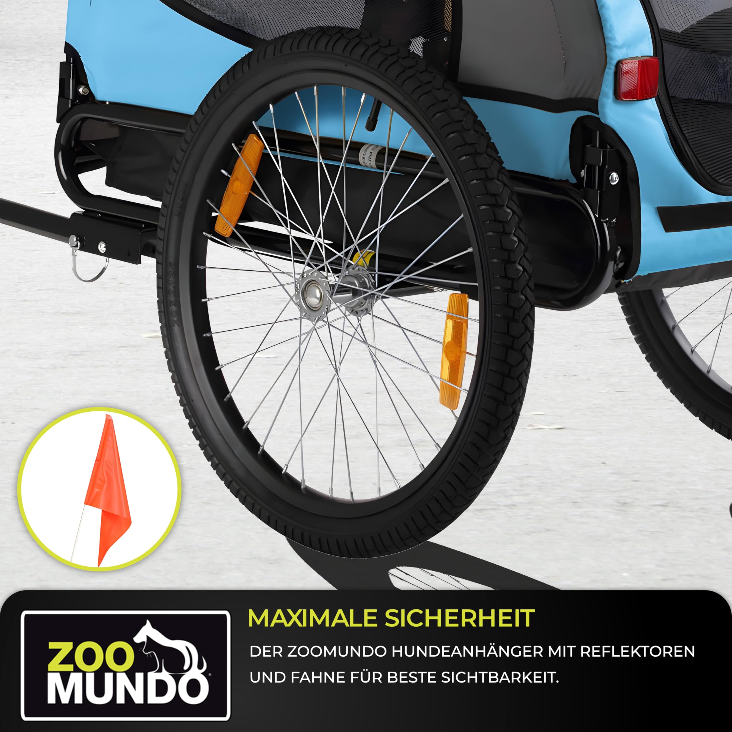 zoomundo Fahrradanhänger Hundeanhänger für Hunde-Transport Buddy