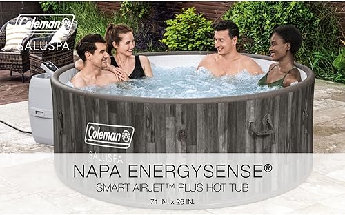 Miniatura 7 de Bestway Coleman Napa AirJet - Bañera de hidromasaje inflable con cubierta EnergySense, paquete de 4 asientos de spa SaluSpa y 4 juegos de almohadas
