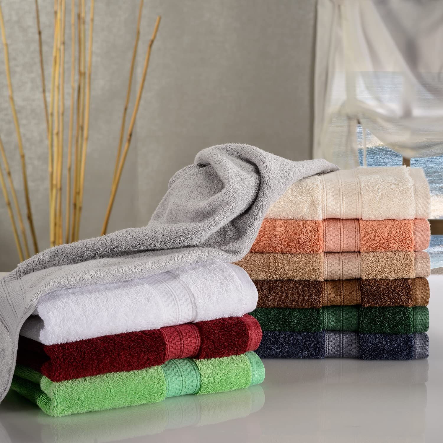 Bamboo Hand Towels - Soft & Absorbent Set -6