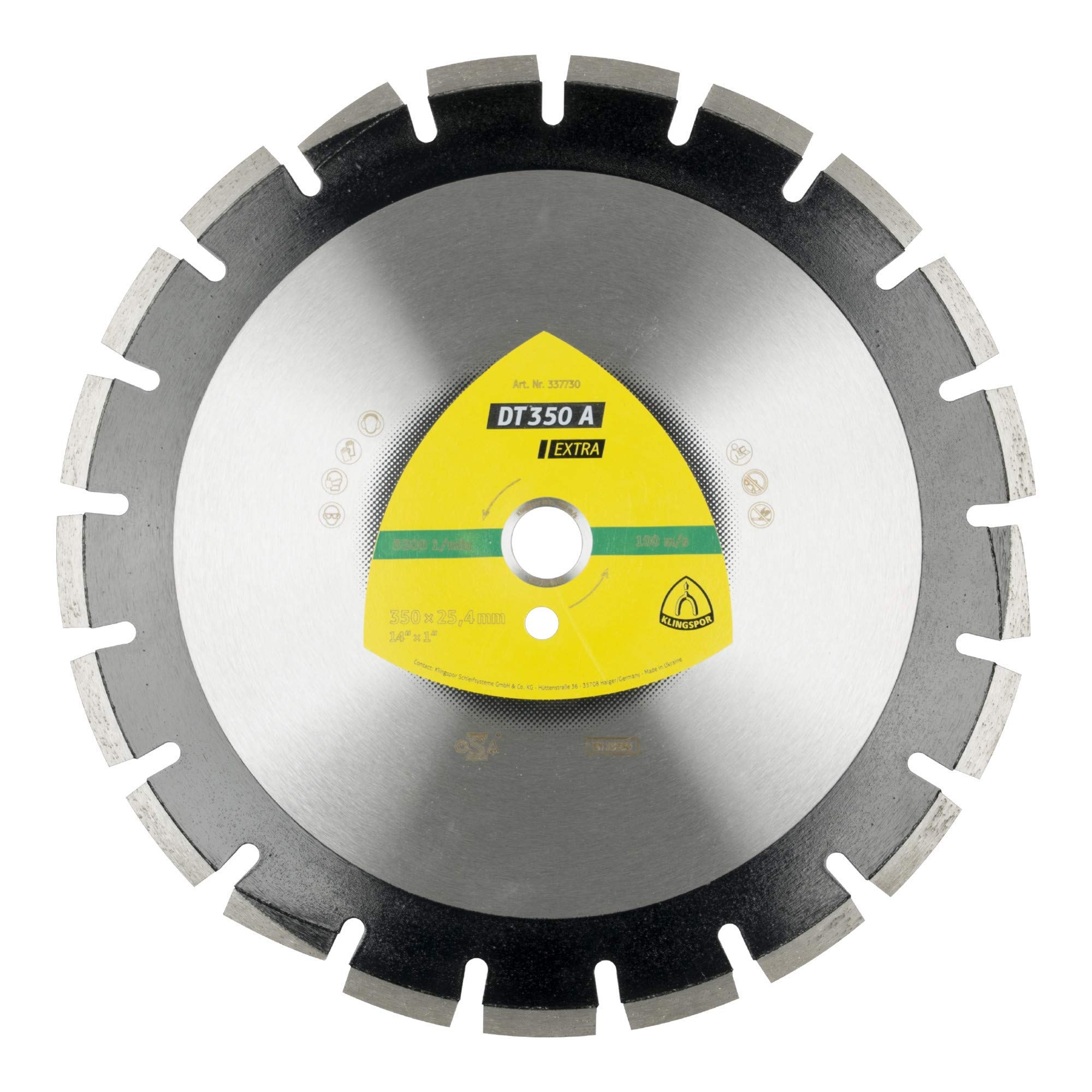 337731 Discos de Corte Diamantados Grandes para Asfalto, Arenisca, DT 350 A, 300 mm x 20 mm, 6400 RPM, 2.8 mm Segmentos