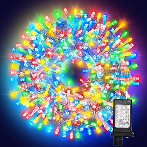 Christmas Lights with 300 LEDs, 100FT Connectable Plug in Fairy String Lights for Outdoor Tree and Indoor Décor, 8 Modes & Timer, IP65 Waterproof Lights for Yard Garden Decor (Multi-Color)