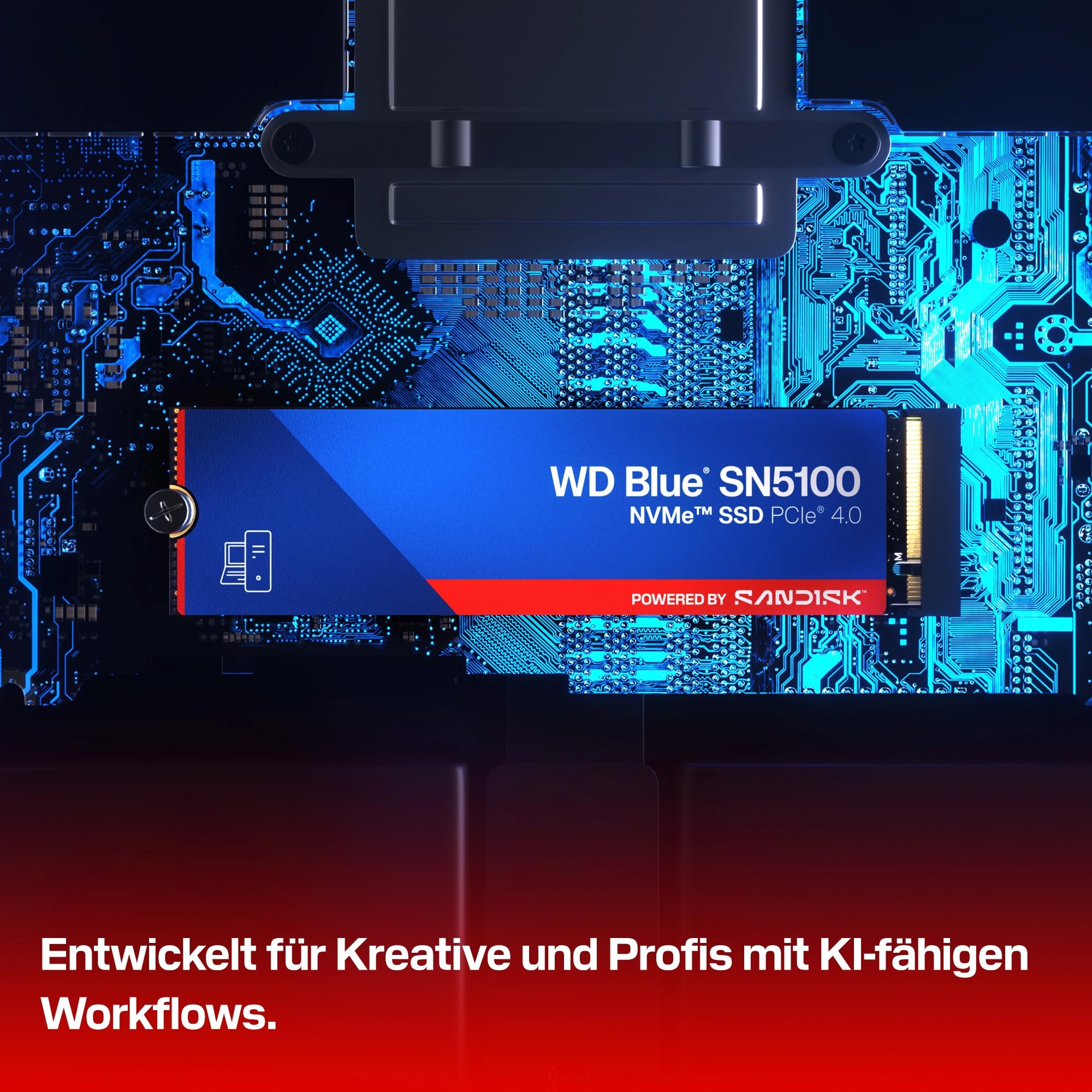 WD Blue SN5100 NVMe SSD 500 GB (6.600 MB/s Lesegeschwindigkeit, M.2 2280, PCIe Gen 4.0, nCache 4.0, SanDisk 3D CBA NAND-Technologie, Acronis True Image)