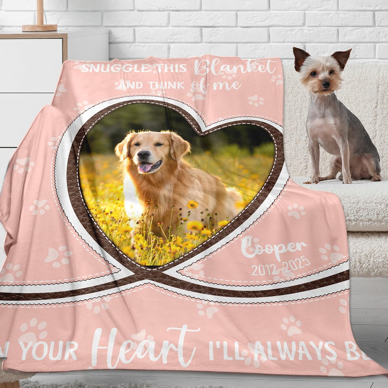 Pet Memorial Gifts, Personalized Dog Blanket with Photo Name, Dog Memorial Gifts for Loss of Dogs, Customized Pet Memory Blanket, Sympathy Gift for Loss of Dogs Cat, Remembrance Bereavement Gift - Image 3