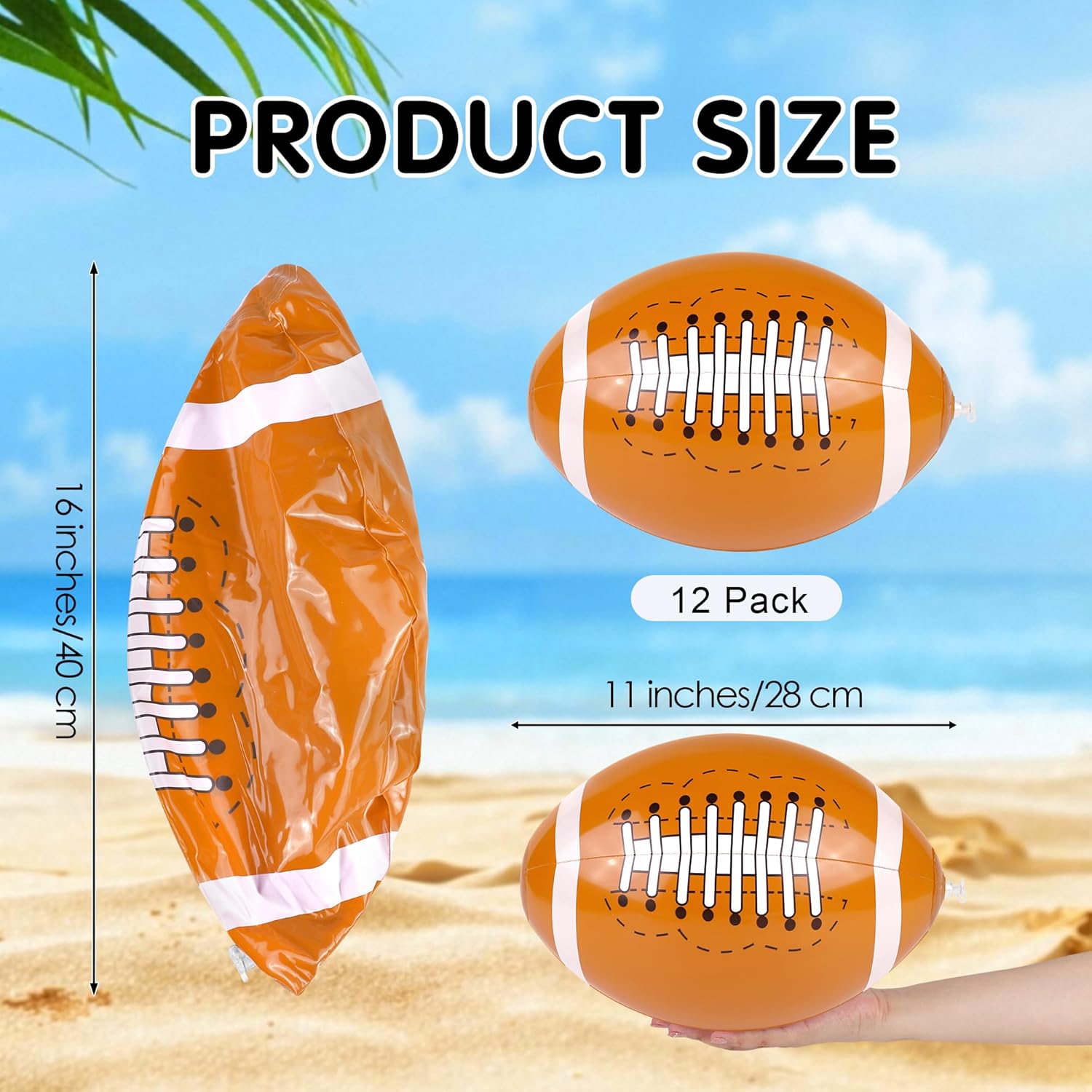 Fovths 12 Pieces Inflatable Beach Balls 11 Inch Blow Up Party Supplies Swimming Pool Toys for Summer Water Games Birthday Sports Theme Party Favors - Image 2