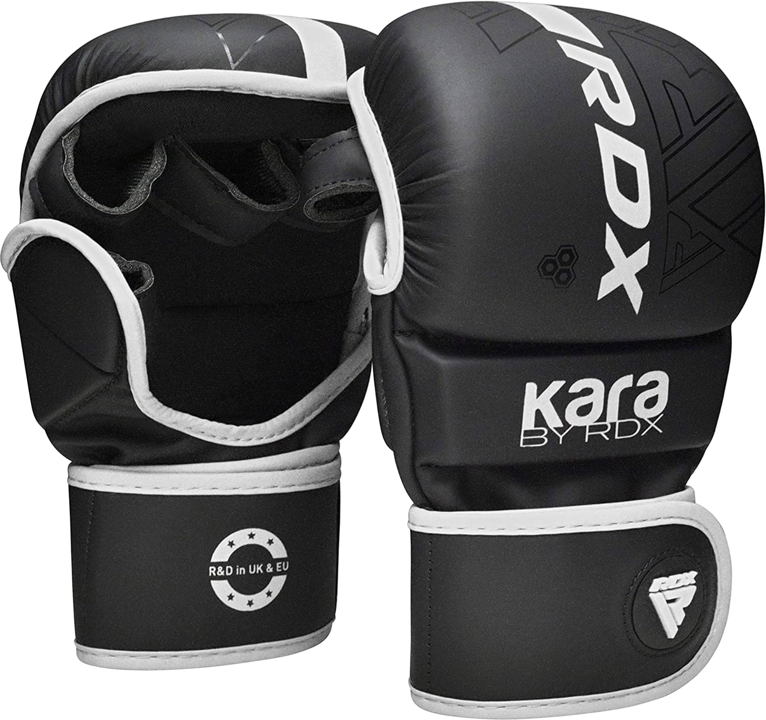 RDX MMA Gloves Sparring Grappling, Open Palm Martial Arts Mitts Men Women, Adjustable Wrist Support Maya Hide Leather, Cage Fighting Combat Sports Boxing Training, Muay Thai, Punching Bag Kickboxing
