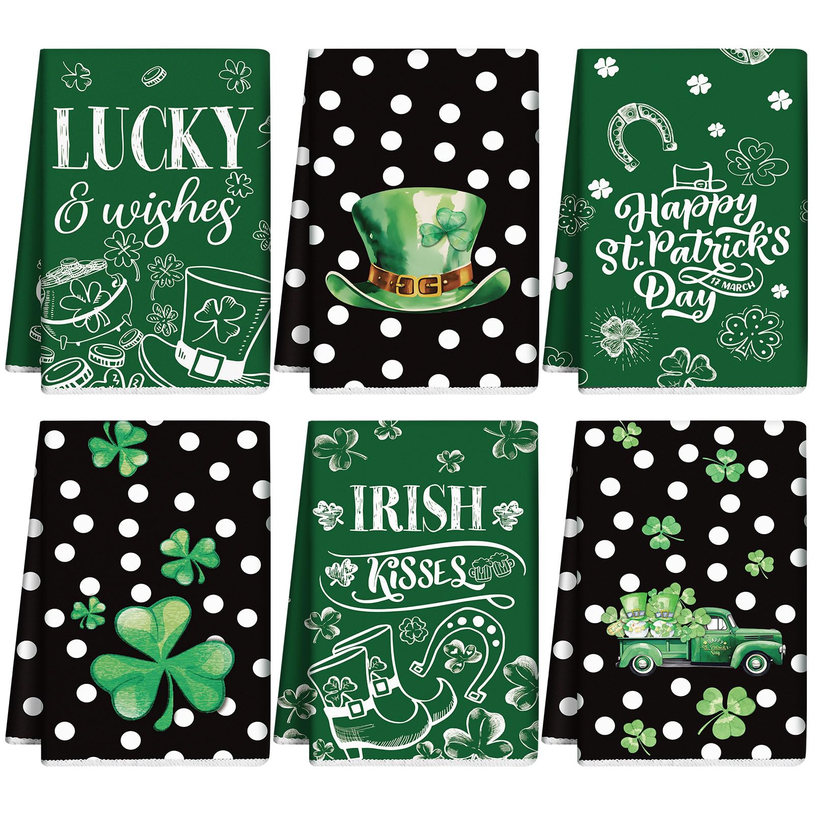 Toallas de cocina para San Patricio retro de acuarela para decorar tu hogar