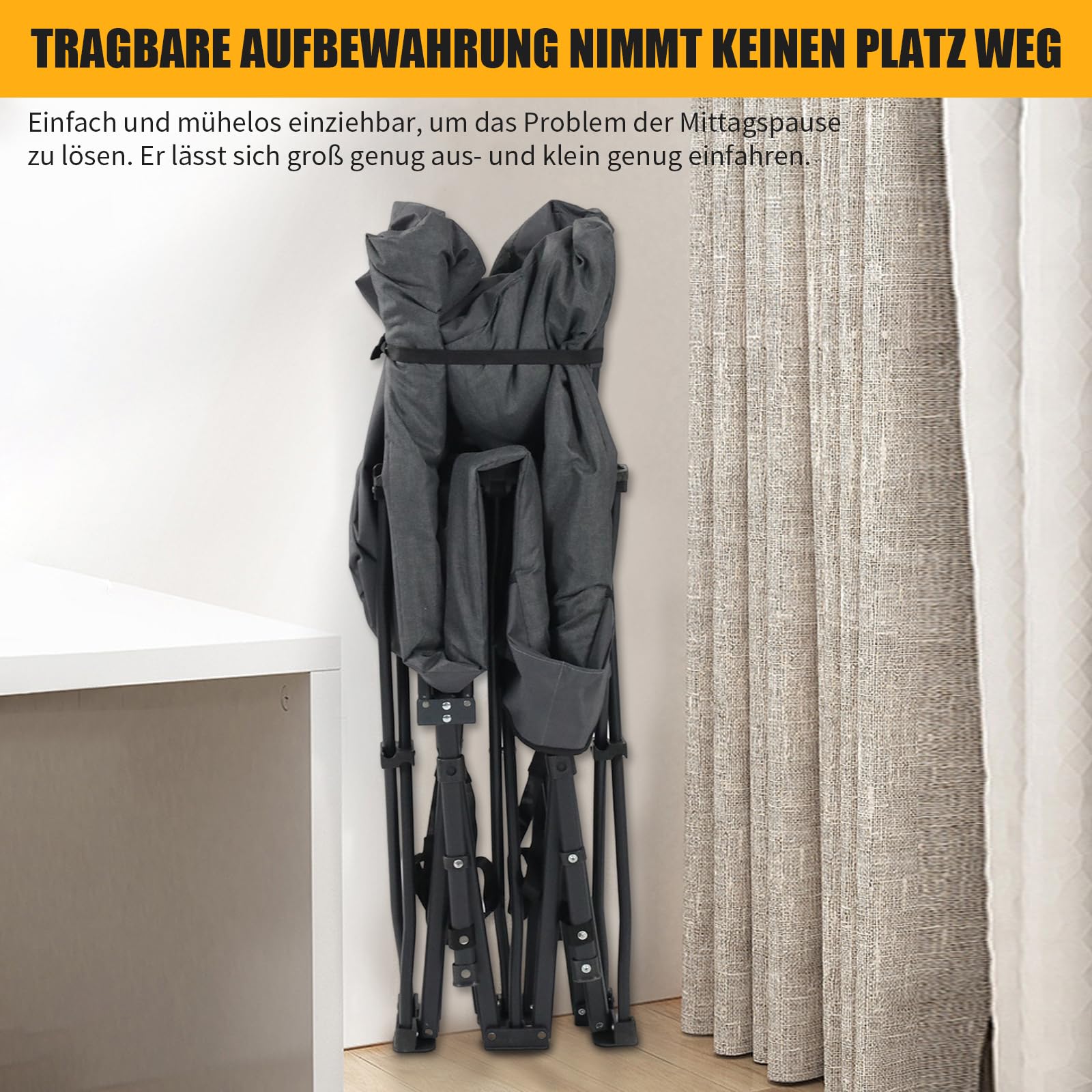Campingbett klappbar mit Matratze Kopfkissen bis 200 kg für Outdoor Garten Angeln