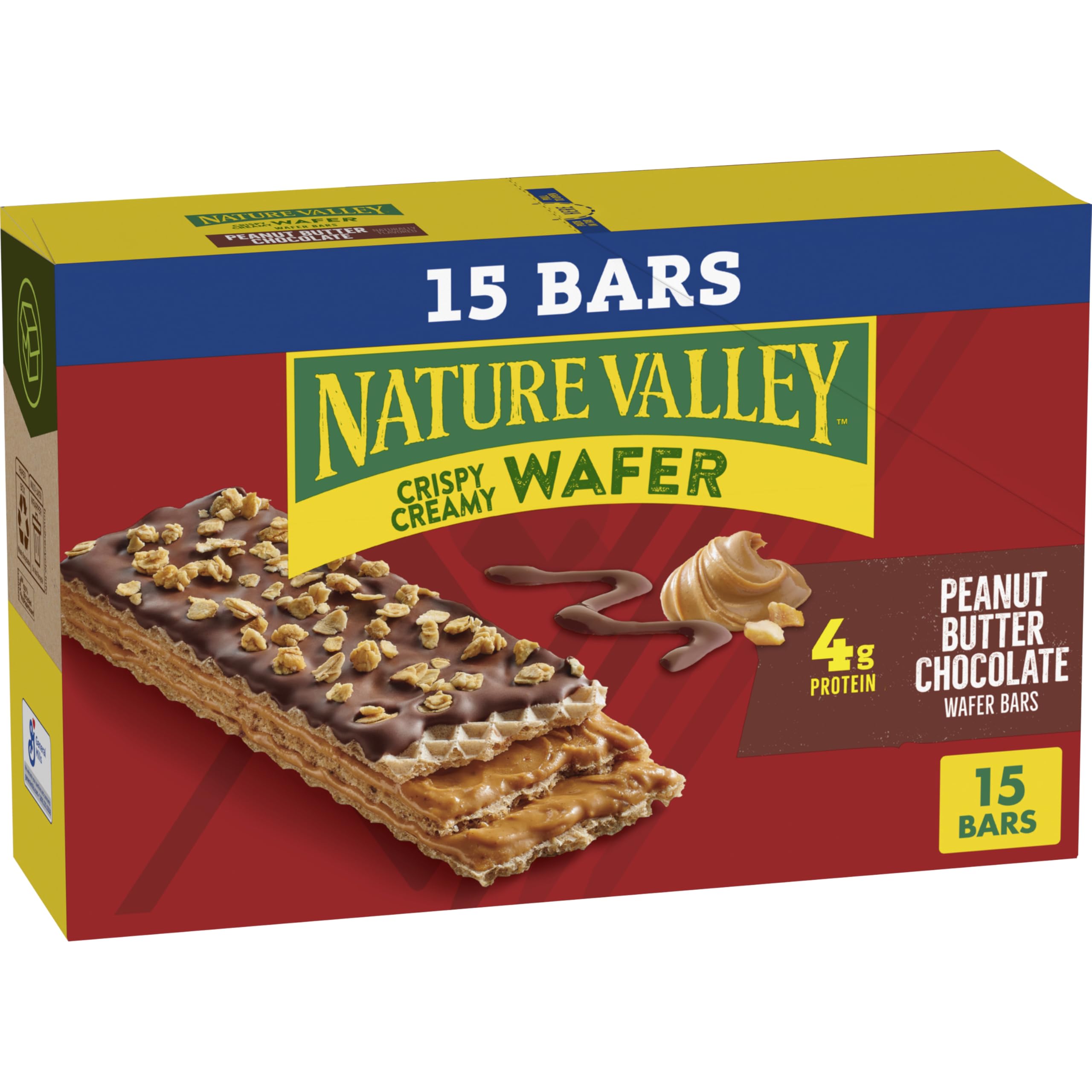 Nature Valley Peanut Butter Chocolate Crispy Creamy Wafer Bar, 15 ct