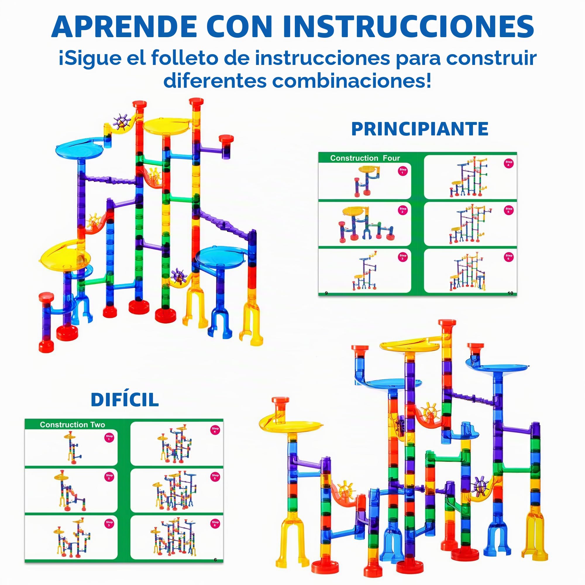 JOYIN 150 Pcs Circuito Canicas Mármol Maze Race Pista de Bolas Laberinto de Canicas Juego Educativo Regalo Navidad Cumpleaños de Juguete para Niños