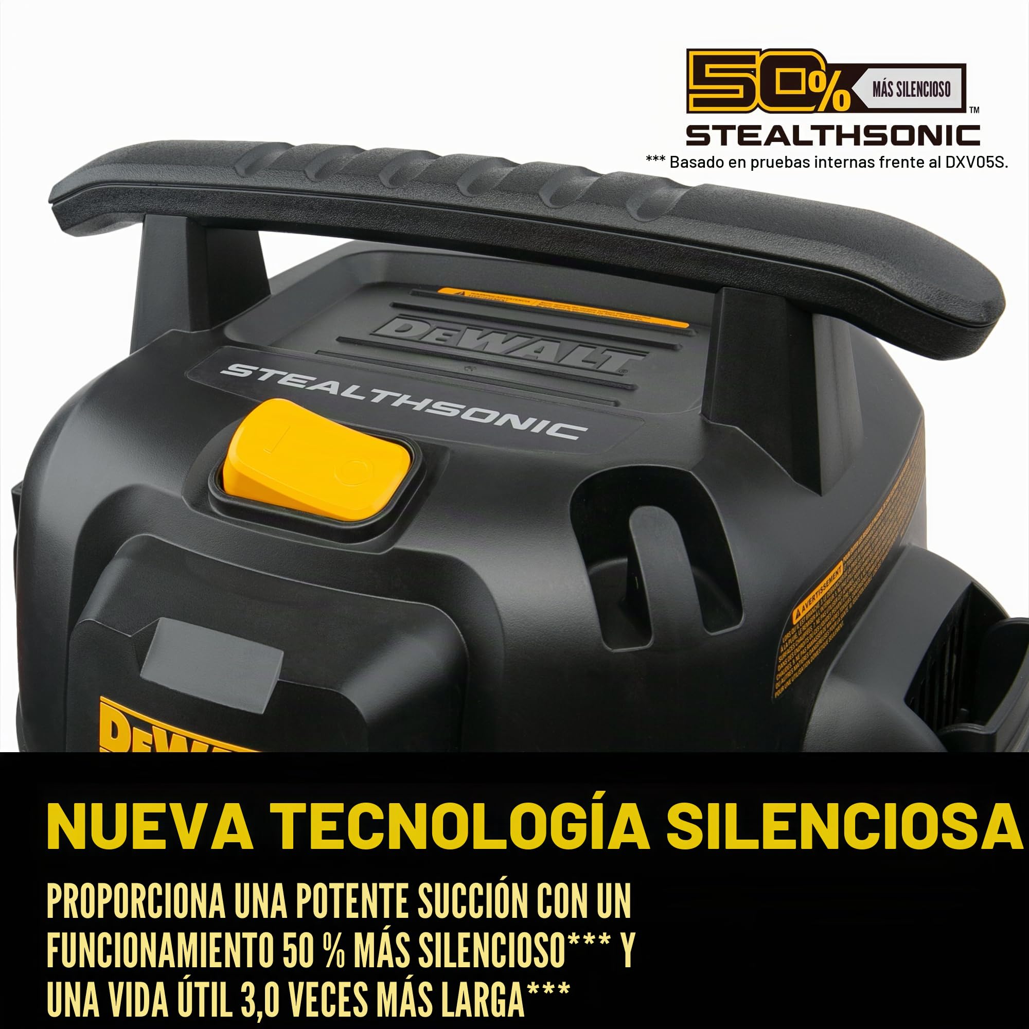 DEWALT STEALTHSONIC - Aspiradora para tienda en seco y húmedo DXV05S-QTB de 5 galones y 4 HP, ultra silenciosa, de acero inoxidable, con potente succión para garaje, lugar de trabajo y taller