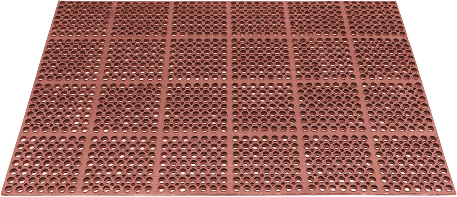 UNIMAT-Commercial Restaurant Kitchen MAT - Wet and Dry Anti-Fatigue Premium mat Lite with Non-Slip Backing Heavy Duty Industrial Use-39 x 58 1/2" x 1/2" red -Ideal