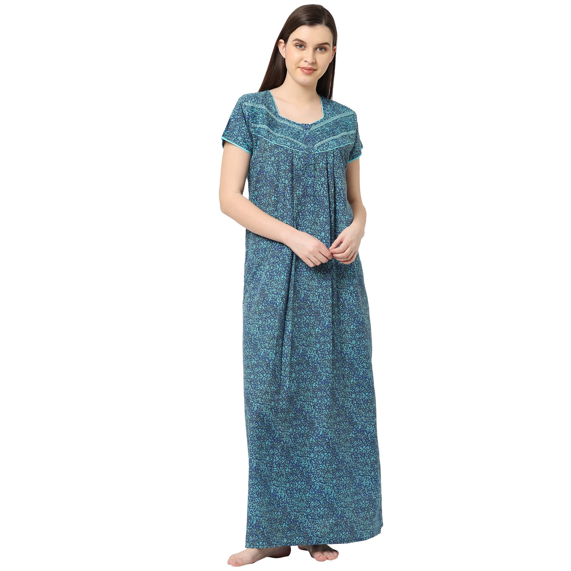 Sweet DreamsWomen Cotton Ff-310915 Floor Length Night Dress