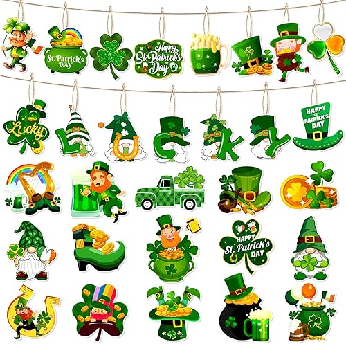 60 adornos para el día de San Patricio para árbol decoración del árbol del día de San Patricio decoraciones del día de San Patricio para árbol de