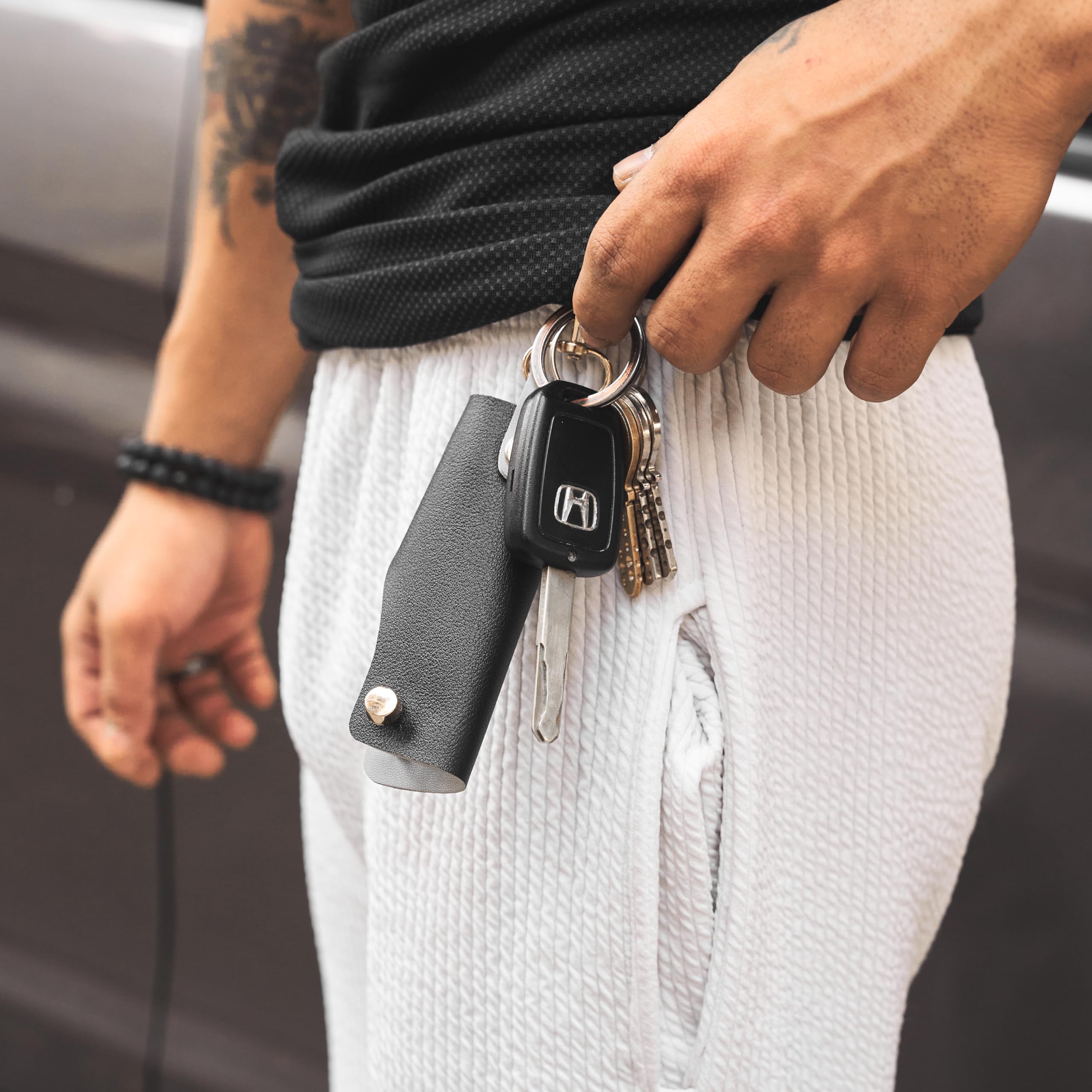 Croos Art Gifting Premium PU Leather Key Holder for Men & Women | Compact Smart Key Organizer Wallet with Hook | Dual Tone Pocket Key Case for Car, Bike & Home Keys (Pack of 1)-image-14