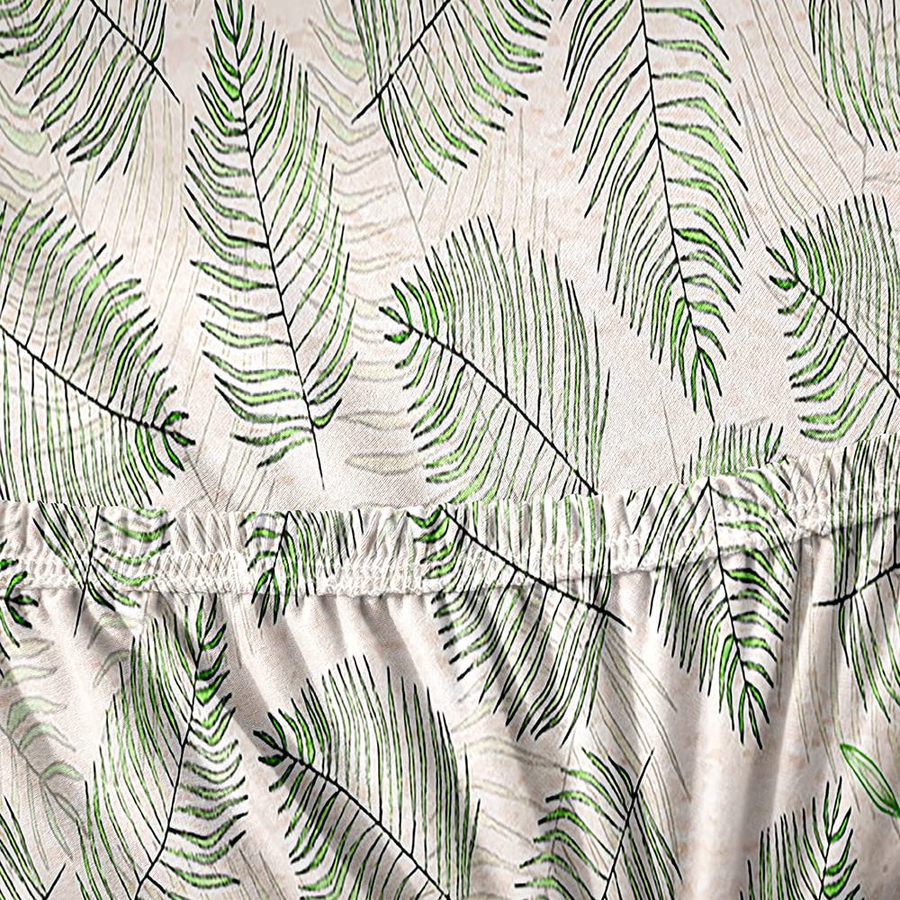 Housses Chaise Salle à Manger Housses De Chaise Highdi - Imprimé Feuilles De Palmier - 2 Pièces - Tissu Extensible Lavable Protection Chaise