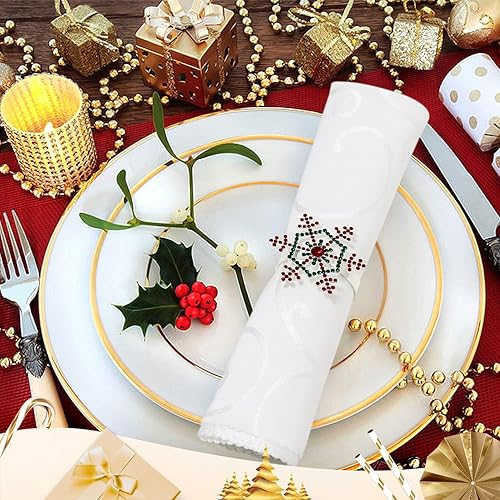 Miniatura 10 de Juego de 8 servilleteros de vacaciones para boda, día de San Valentín, cenas de Pascua, fiestas, uso diario, hogar, decoración de mesa, accesorio