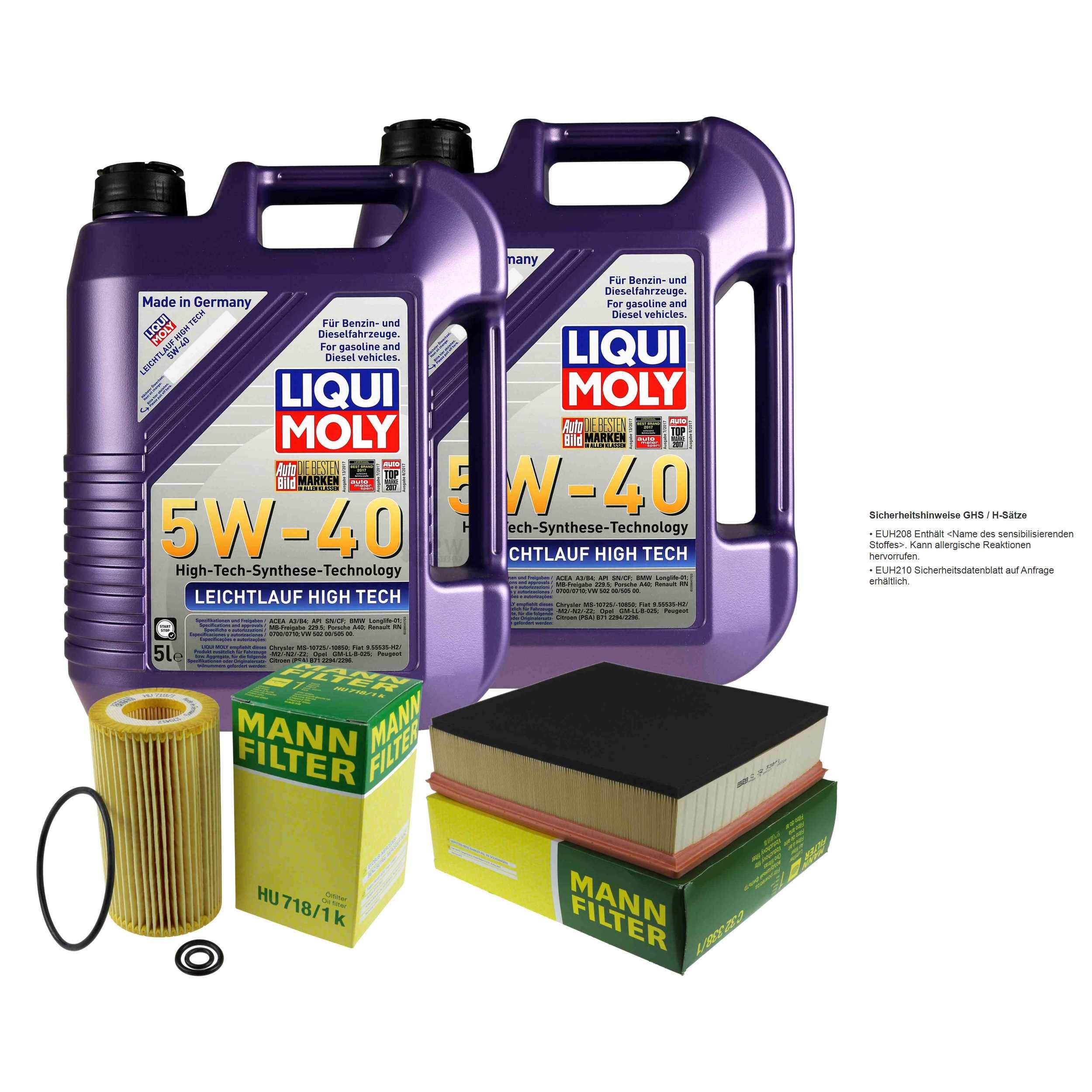 Kit d'inspection 10 l LM LL High Tech 5W-40 + filtre à air MANN