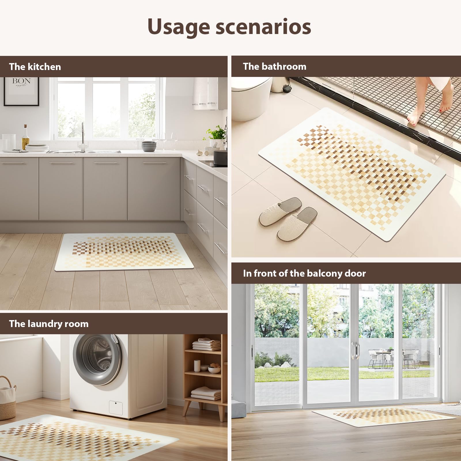 Genérico Livienne Assorbente antiscivolo rapido asciutto Tappeto diatomite bagno Tappeto pietra diatomite, giallo, quadrato, 50 x 80 cm (Rettangolare, Traliccio)