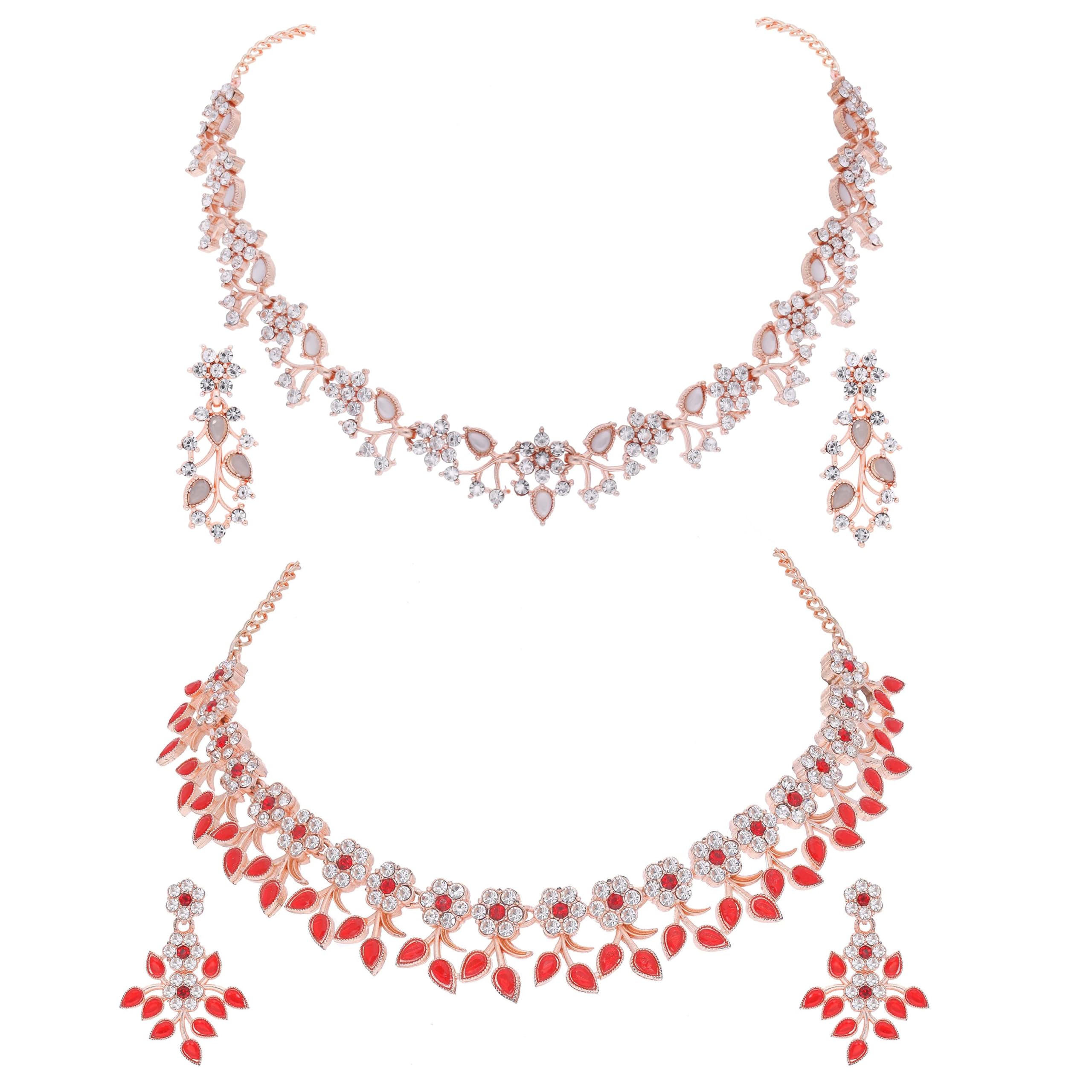 See full amazon price history chart for Brado Jewellery Pack of 2 Rose Gold Polish with Sparkling (AD) Stone Studded Choker Necklace set with Matching pair of Earring for Women and Girls (White & Red) Brado Jewellery Pack of 2 Rose Gold Polish with Sparkling (AD) Stone Studded Choker Necklace set with Matching pair of Earring for Women and Girls (White & Red) (B0D9CW2ZFD) Amazon Price History, Amazon Price Tracker