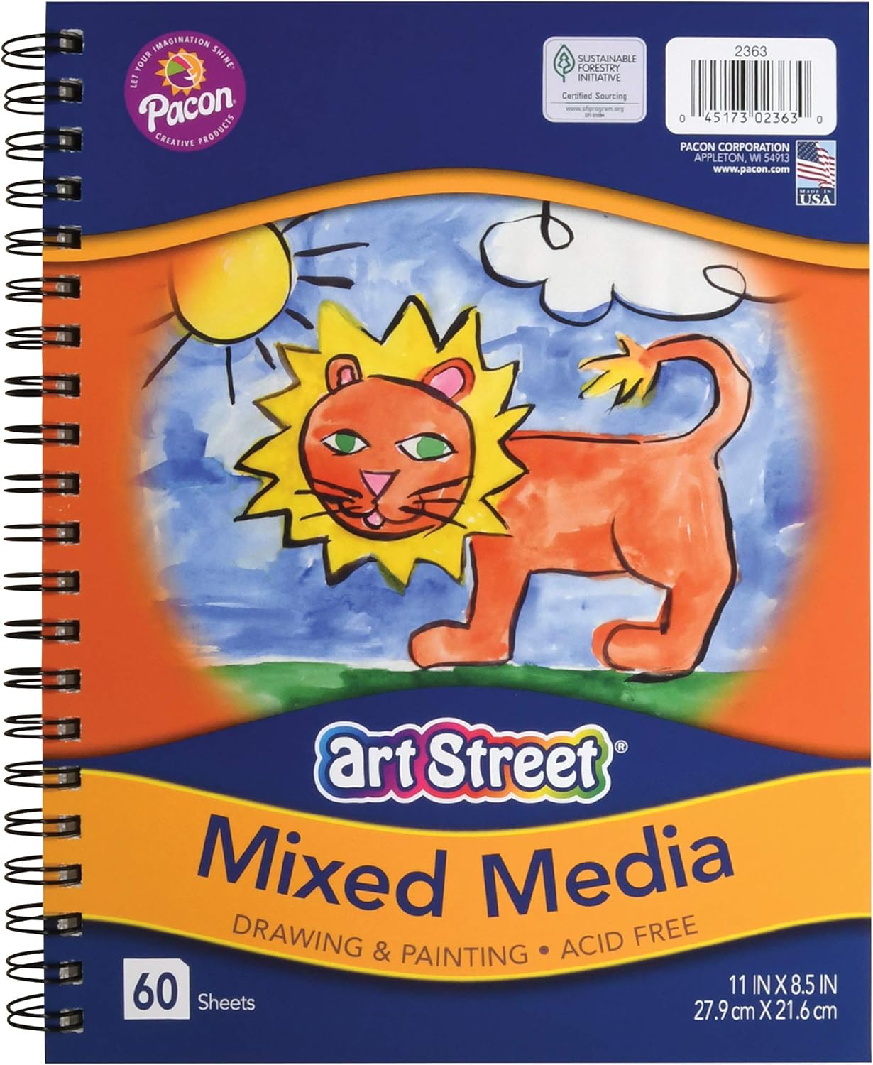 Pacon Art Street Mixed Media Journal, Heavyweight, 11" x 8-1/2", 60 Sheets : Arts, Crafts & Sewing
