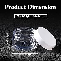 Vista 139 de 6 Pack 6oz Plastic Jars Containers with Lids Wide-mouth Refillable Leakproof Reusable Round Empty Jars for Travel Cosmetic Dry Food Spice Candy Clear