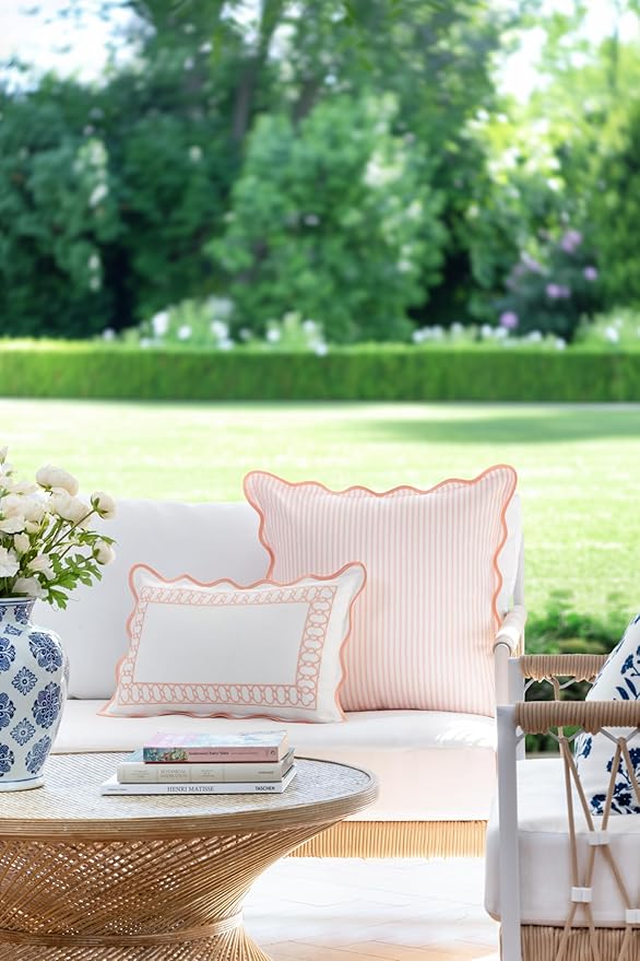 Funda de Almohada Decorativa 50x50 cm Blush Pink Rayas miniatura 2