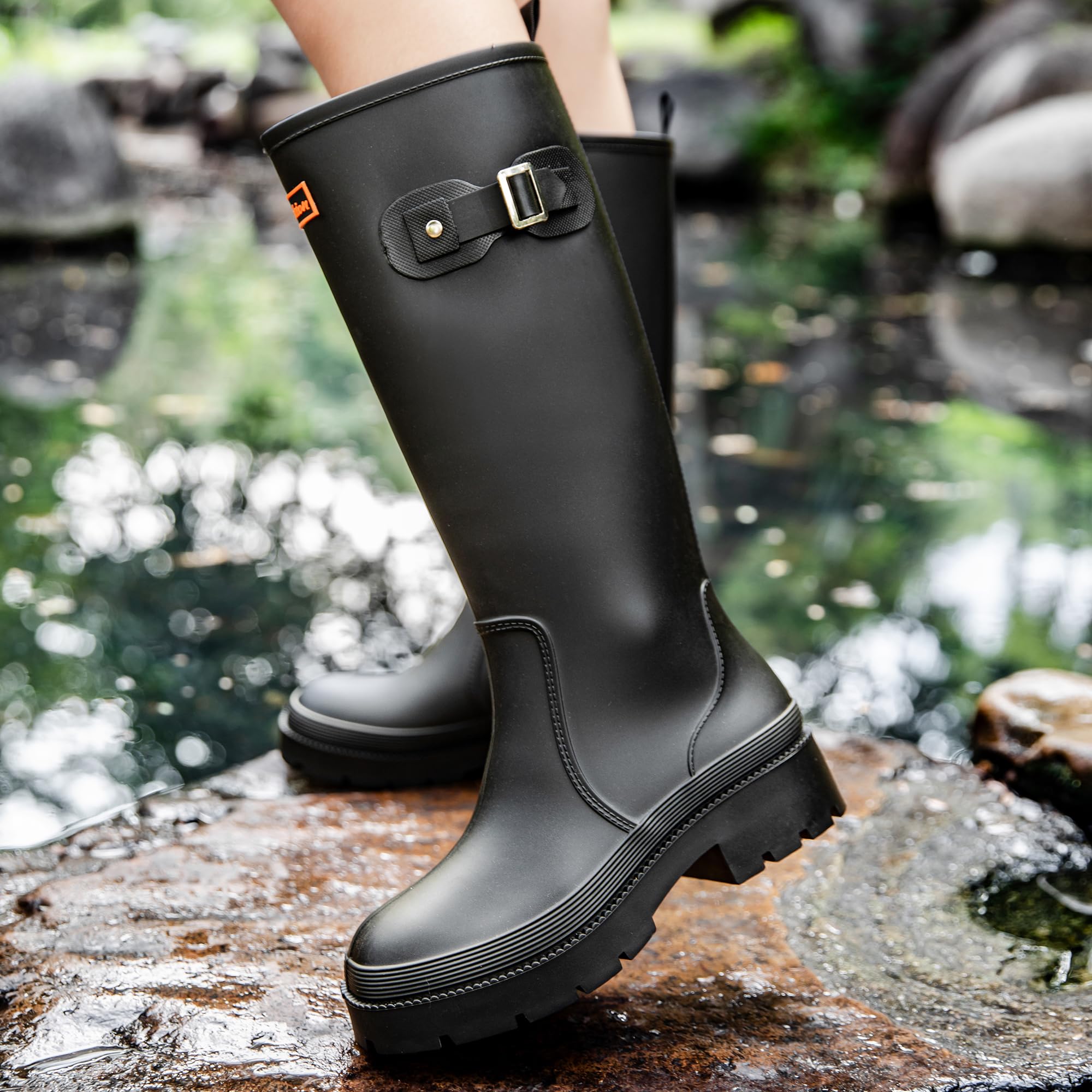 AONETIGER Gummistiefel Damen Hoch Wasserdicht Regenstiefel 36-41EU