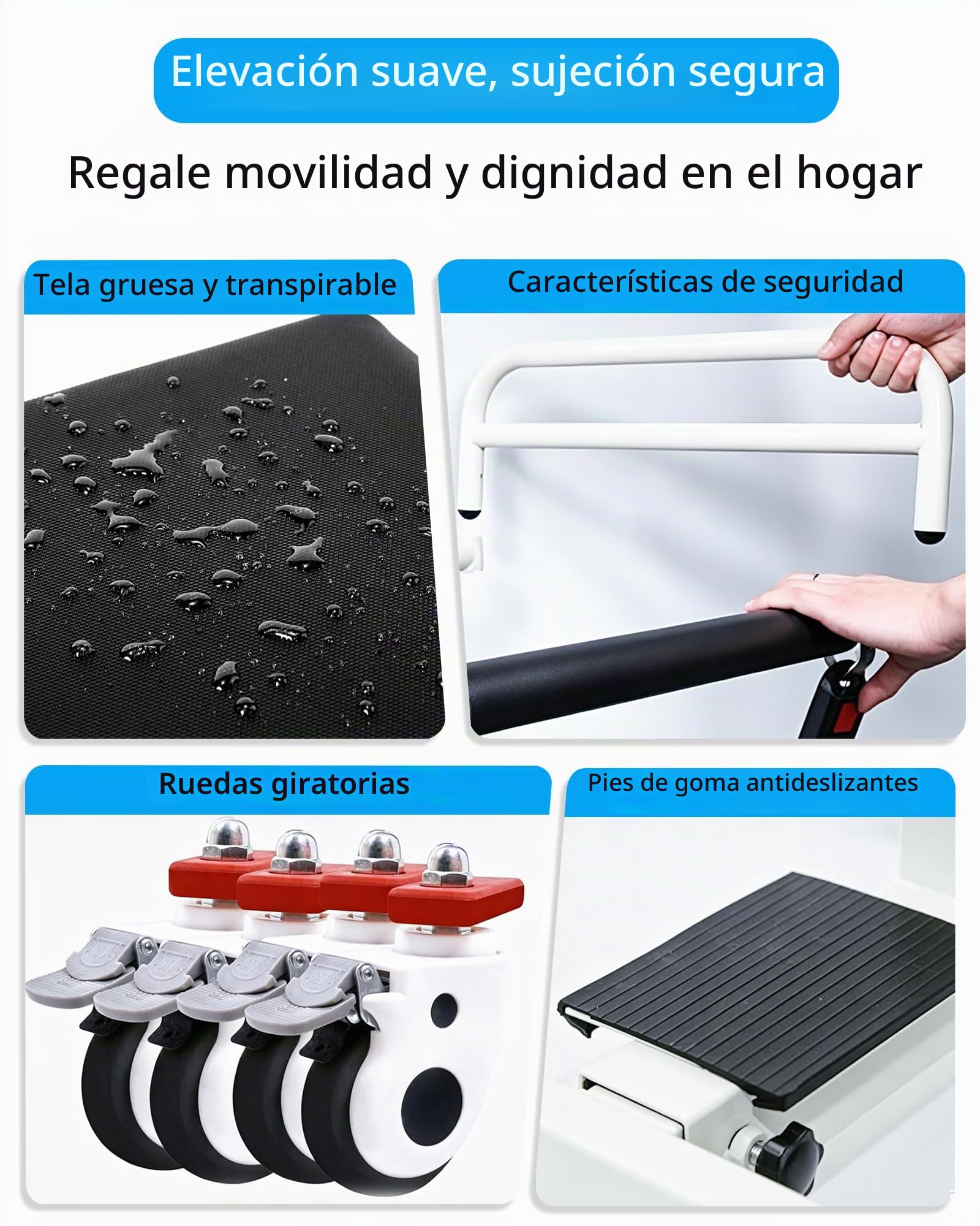 Silla de ruedas elevadora para pacientes, elevador de pacientes para el hogar, silla de ruedas elevadora para pacientes para el coche, ligera mesita de noche, baño, silla de ruedas, silla de ducha