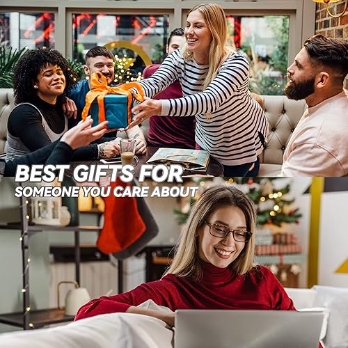 Miniatura 7 de Gaoye Paquete de 5 lentes de lectura con bloqueo de luz azul, lectores de bisagra de resorte para mujeres y hombres con filtro antideslumbrante,