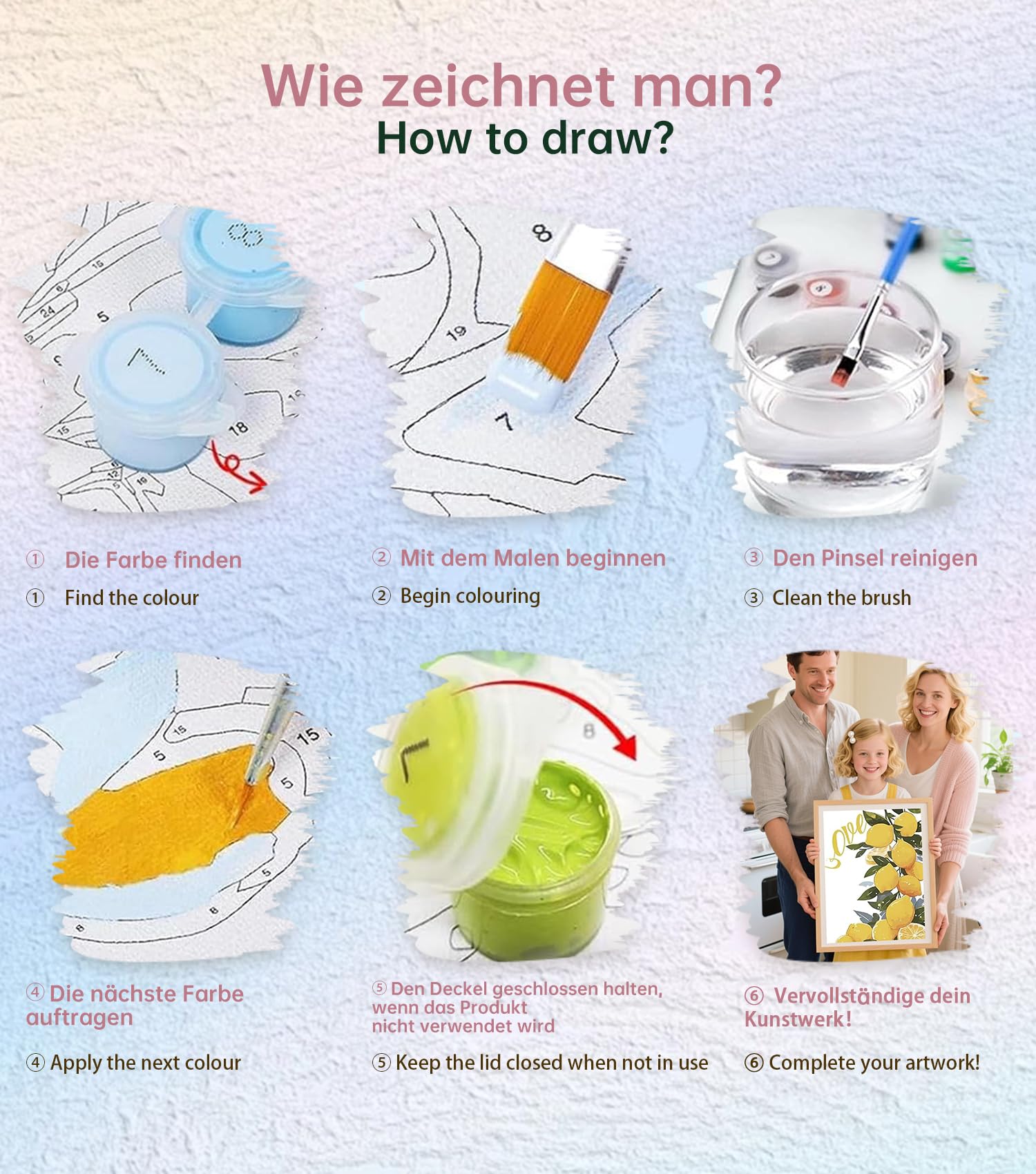 Kit Peinture Par Numéros Adultes – 4 Toiles Paysages 30x40 Cm – Peintures Acryliques & Pinceaux Inclus – Décoration Murale DIY - 7