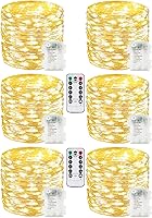 Vista 11 de Paquete de 2 series de 20 pies con 60 luces LED y temporizador, impermeables, para exteriores e interiores, luz parpadeante que funciona