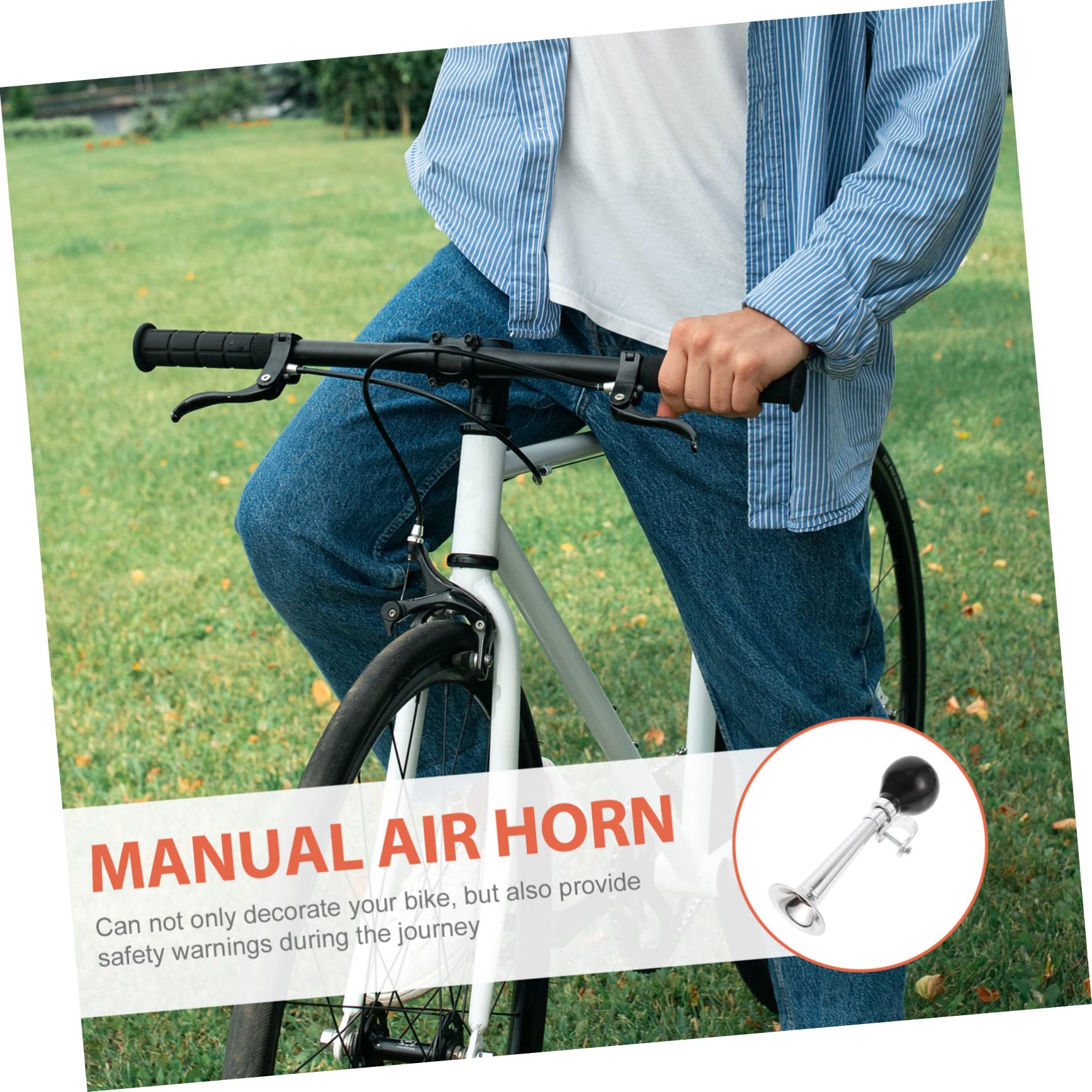 ibasenice Metal Air Horn for Mountain Bikes Durable Loud Sound Easy Install Left Right Handlebar for All Weather Riding