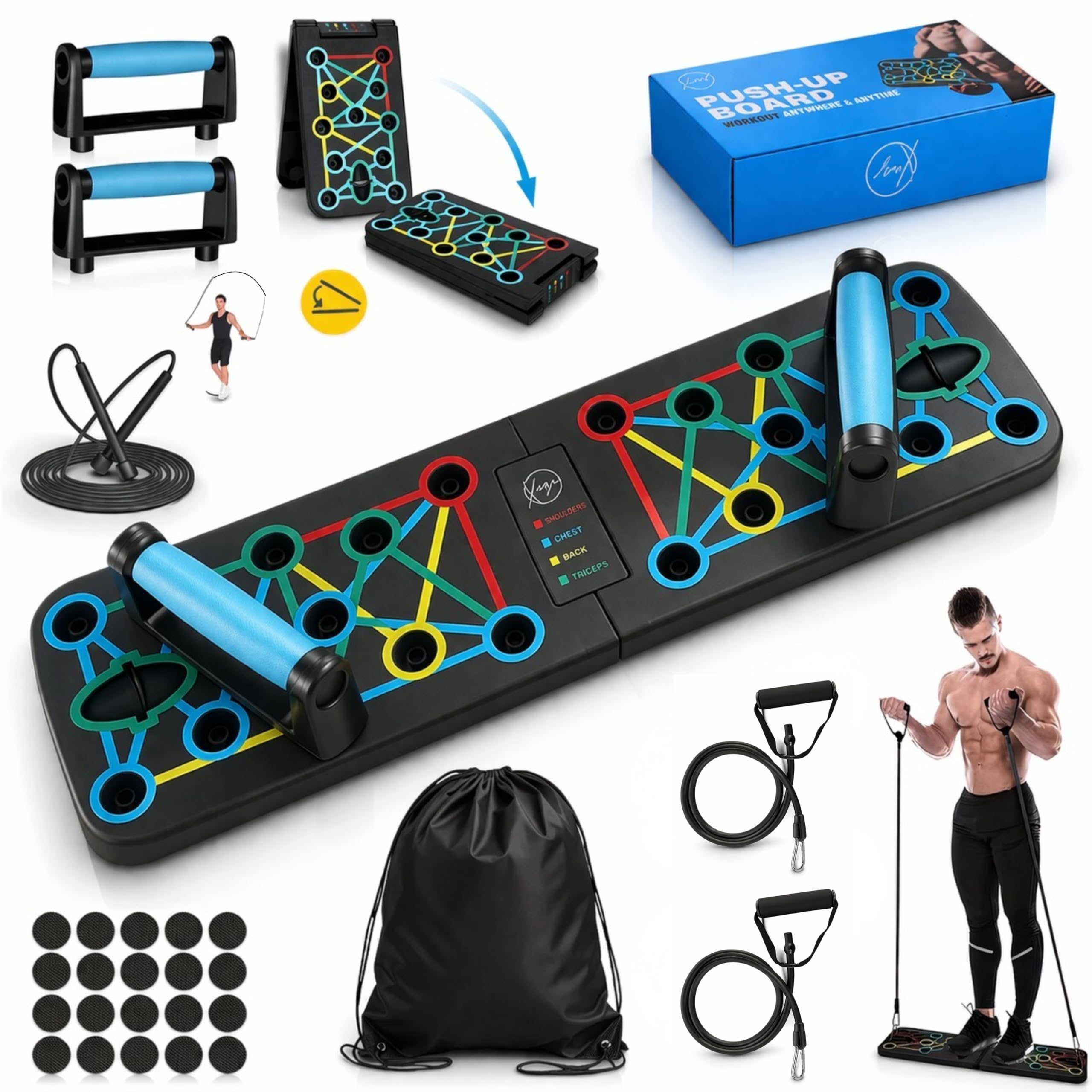 Pack Planche de Pompes Push-Up et Set de Bandes de Résistance avec Acc – Store