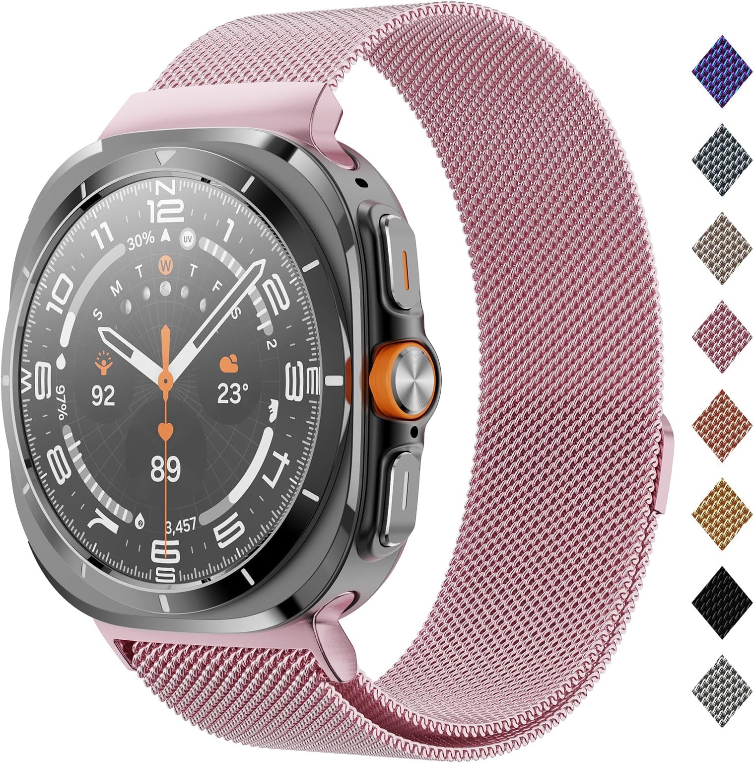 Milanese Band Compatible with Samsung Galaxy Watch Ultra Band 47mm (2024), Stainless Steel Mesh Loop Magnetic Clasp Strap for Women Men