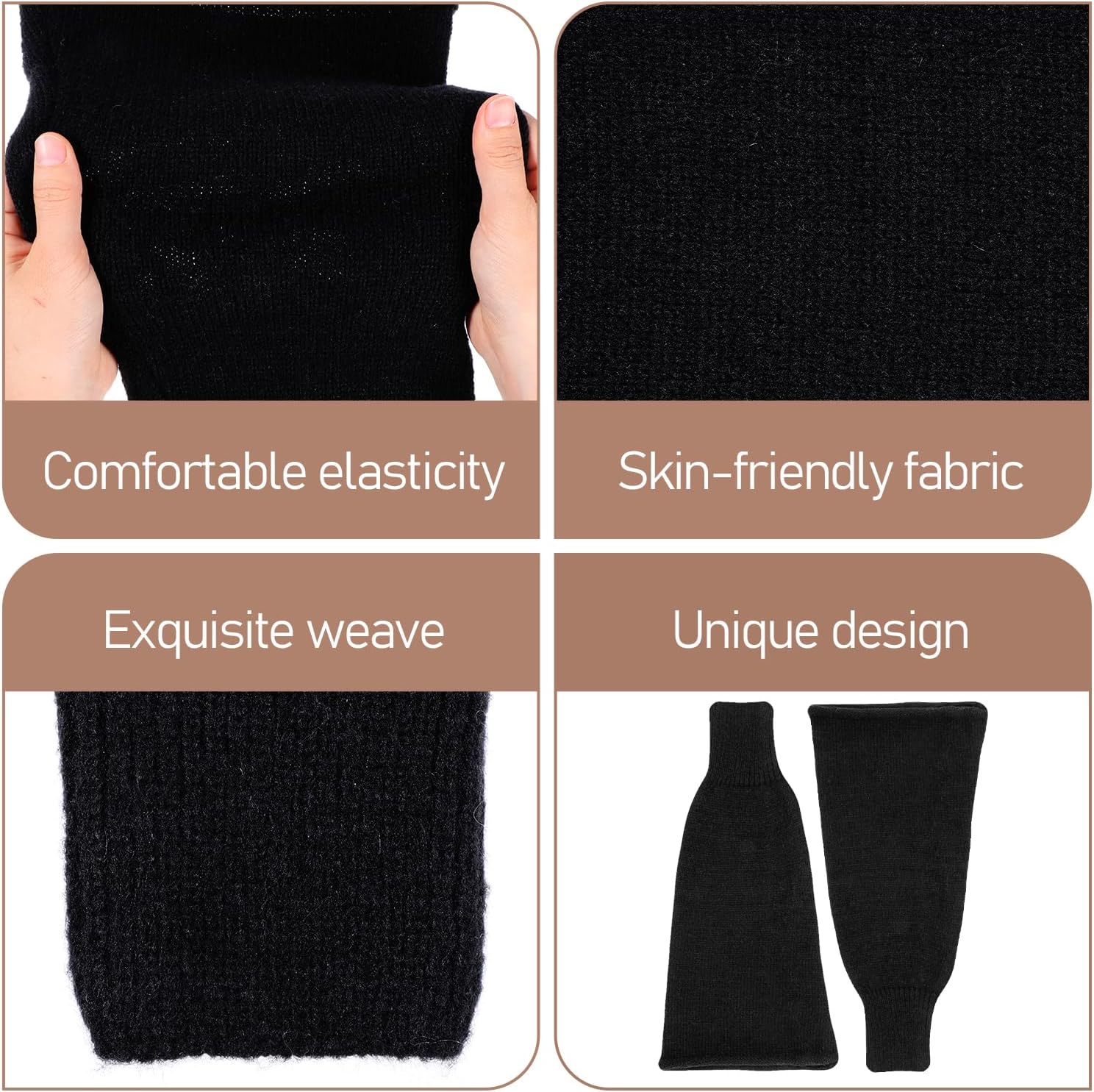 Black Leg Warmers, Kawaii Leg Warmers, Goth Flared Leg Warmers, Ankle Warmers, Crochet Baggy Cuff Goth Accessories for Women Girls - Image 4