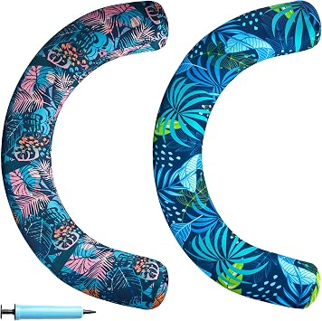 FindUWill Pool Noodles 2 Pack, Inflatable Pool Noodle with Soft Fabric Quick-Drying Cover, Large Swim Noodles for Adults, Premium Buoyancy Pool Float Toys for Summer Party, Pool, Beach, Lake