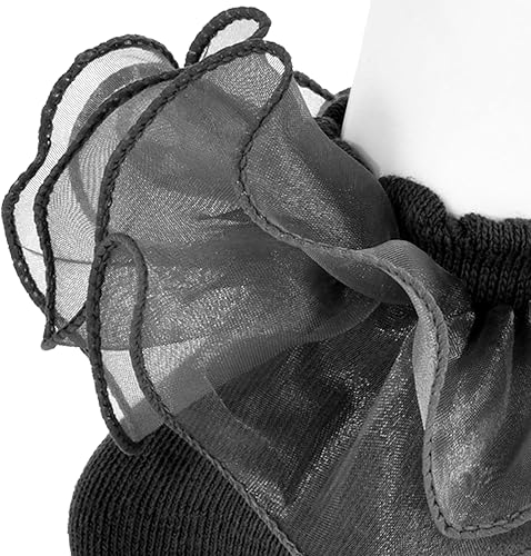 Miniatura 3 de Calcetines para niñas y niños pequeños, lindos calcetines grandes de encaje de doble capa con volantes para niñas pequeñas, 2 pares