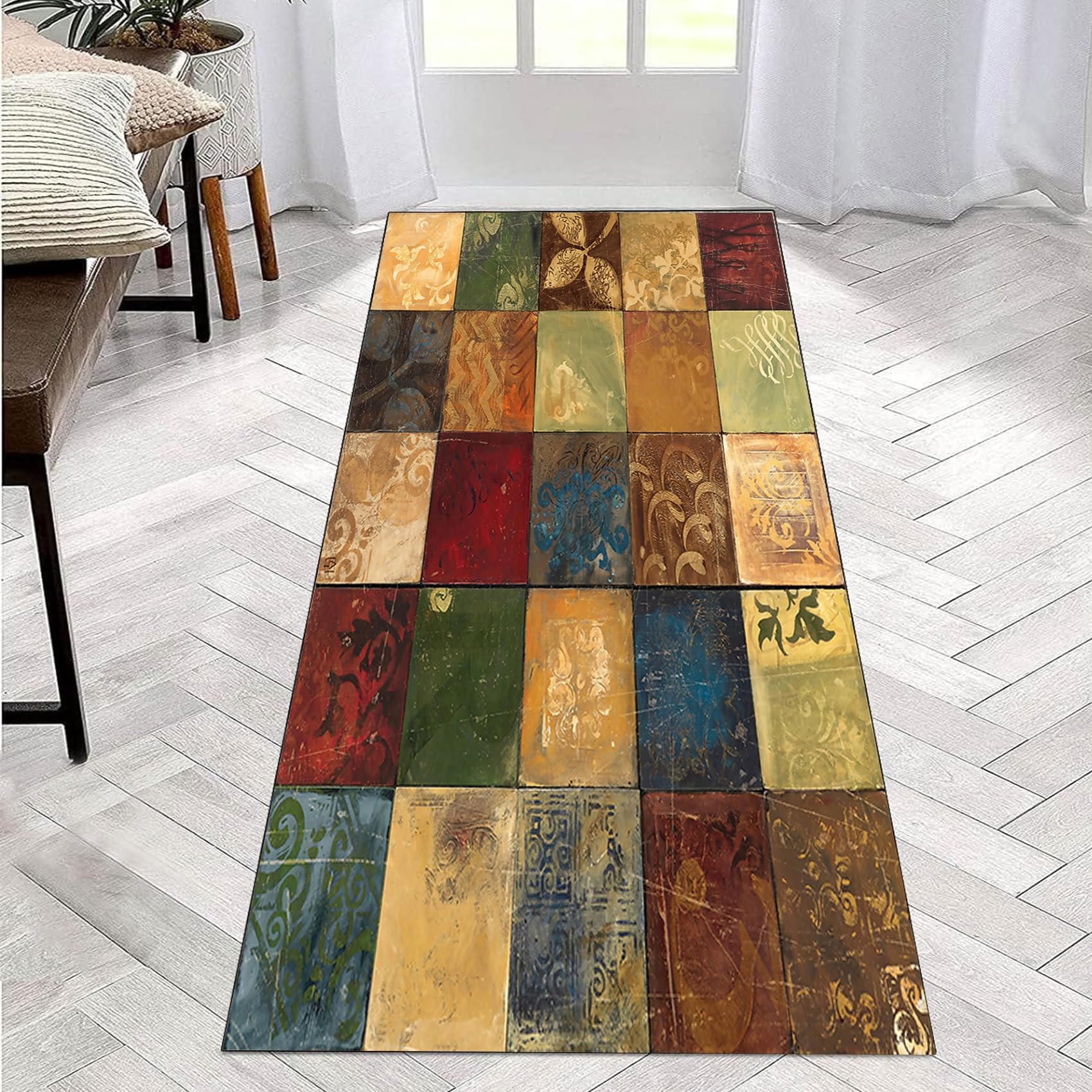 Alfombras cocina lavable 60 x 230 cm tapete impermeable resistente al aceite para pasillos